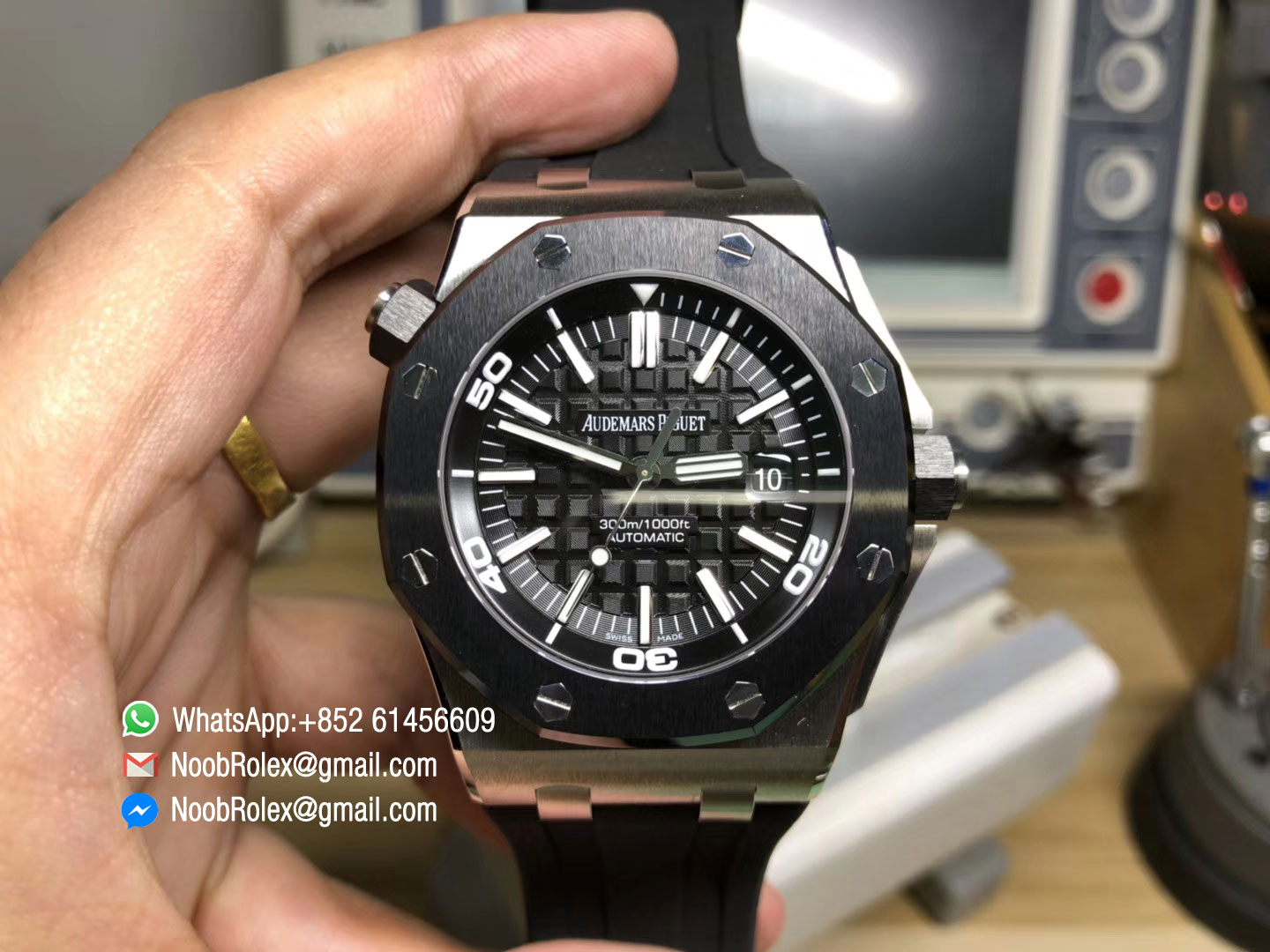 Royal Oak Offshore Diver 15710 Brushed Ceramic Black Bezel Black Dial on Rubber Strap A3120 JF Best Edition V9