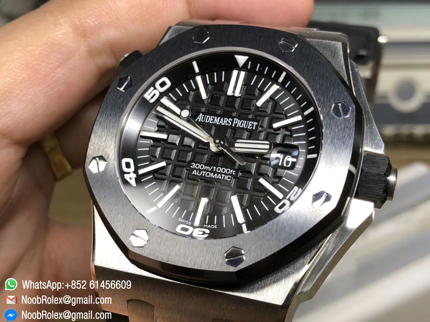 Royal Oak Offshore Diver 15710 Brushed Ceramic Black Bezel Black Dial on Rubber Strap A3120 JF Best Edition V9