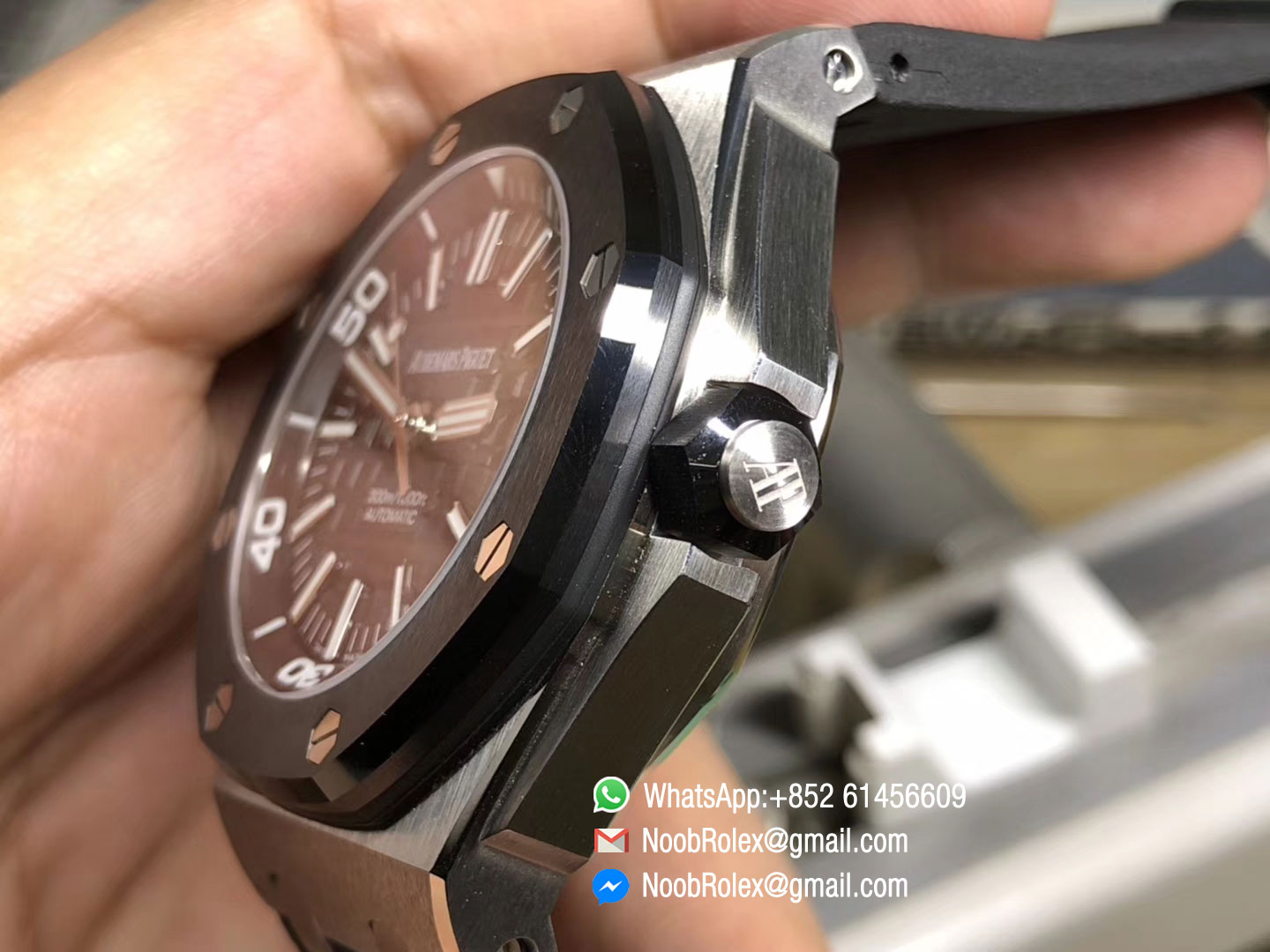 Royal Oak Offshore Diver 15710 Brushed Ceramic Black Bezel Black Dial on Rubber Strap A3120 JF Best Edition V9