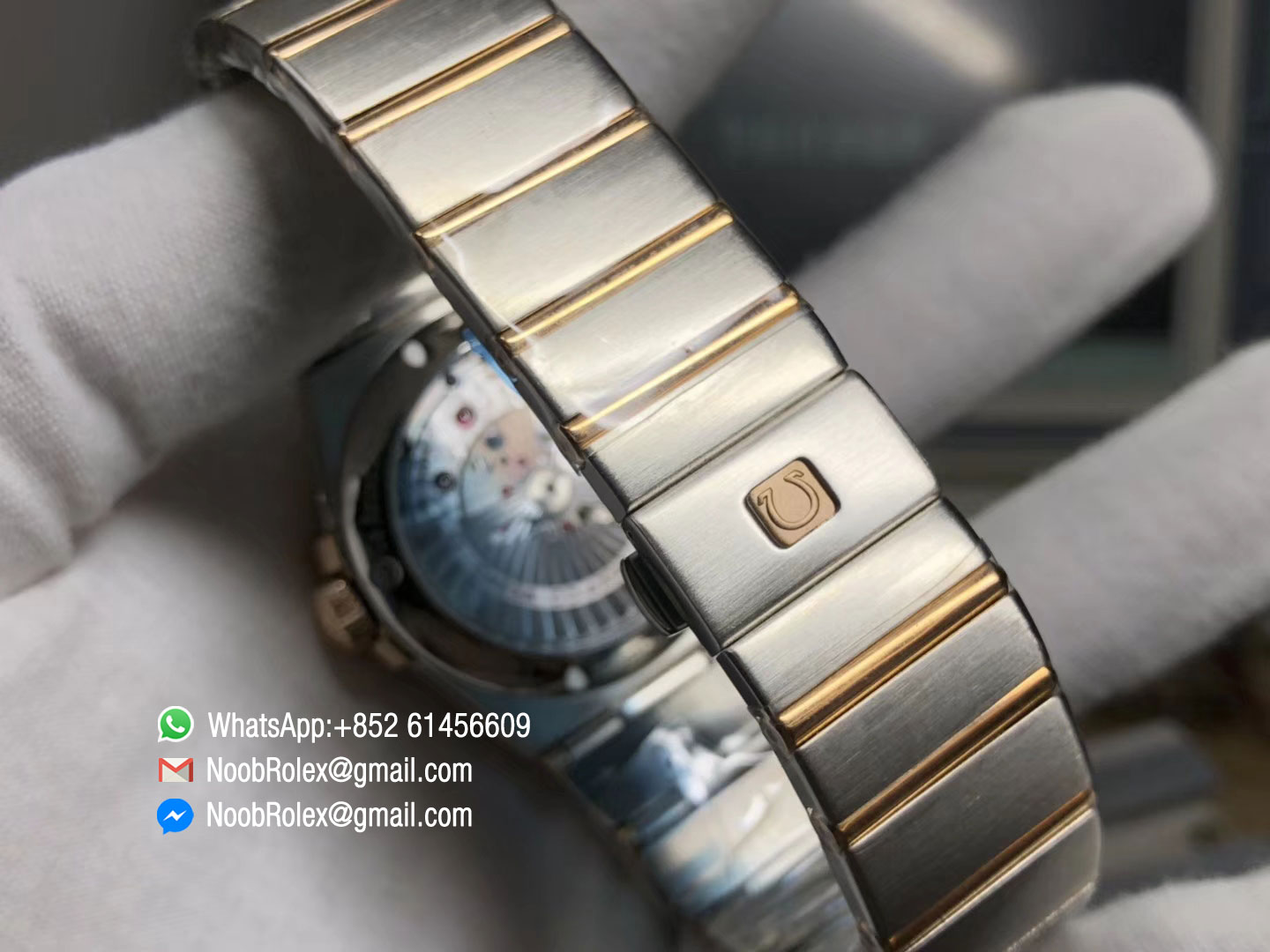 Omega Constellation CO-AXIAL 38mm Watch 123.20.38.21.02.001 Red Gold Bezel Red Gold on Steel Bracelet Silver Dial A8500 V6F Top Rep Watch