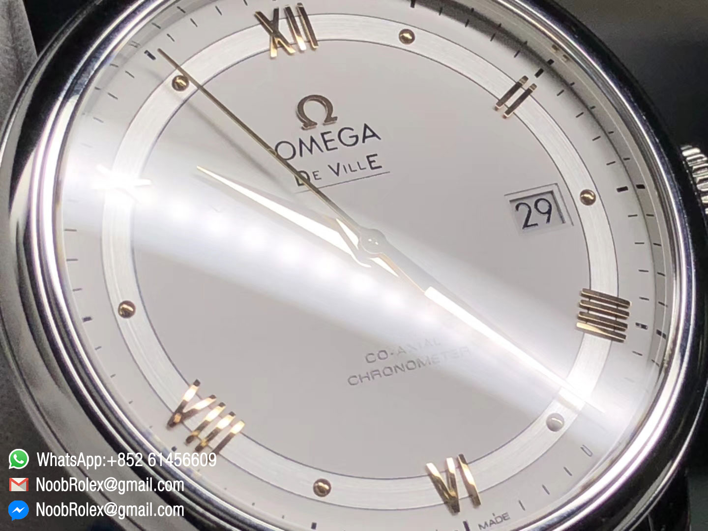 De Ville Prestige Stainless Steel Case & Bracelet White Dial Gold Hand & Marker A2824 Movement GP Factory