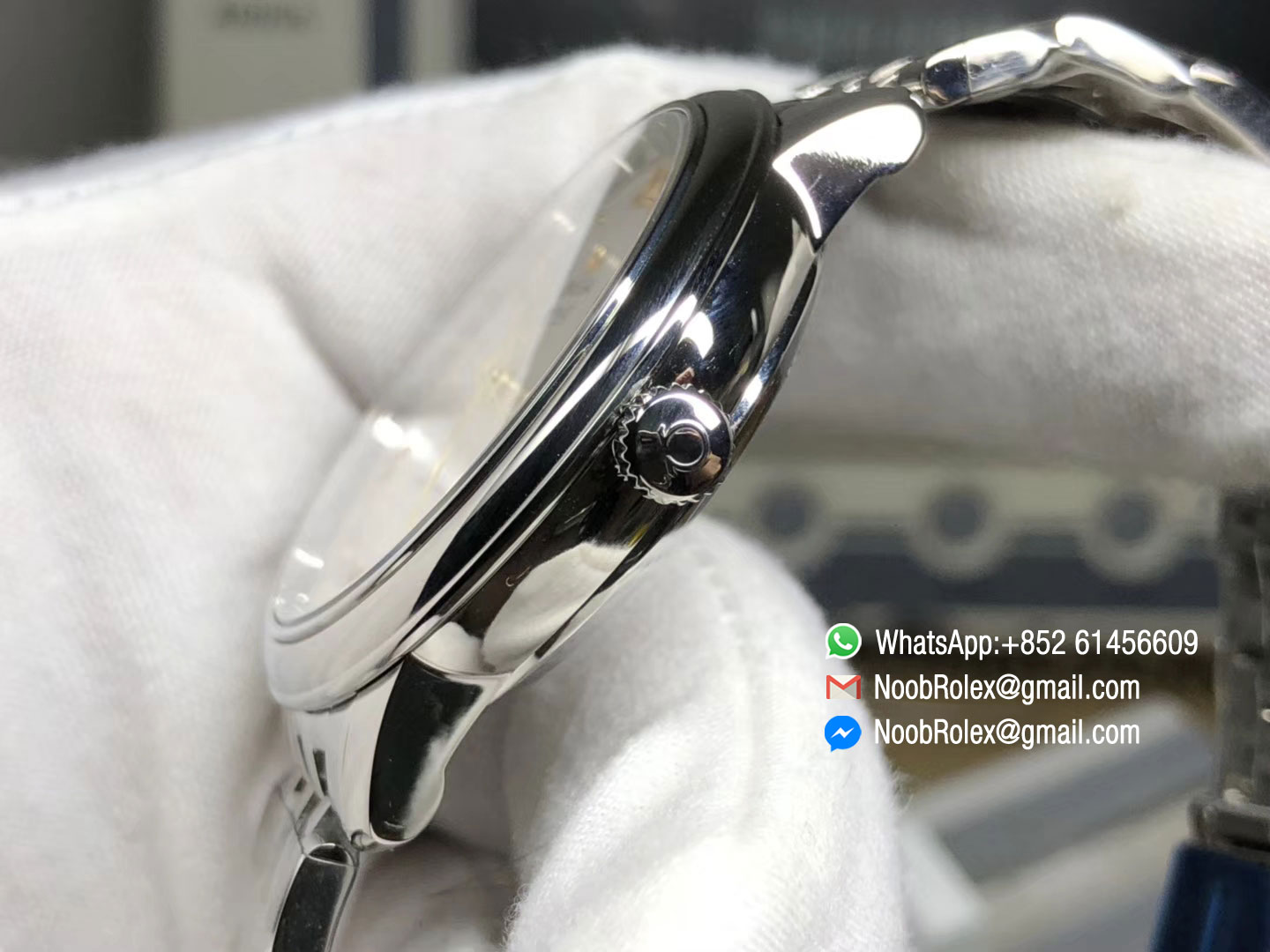 De Ville Prestige Stainless Steel Case & Bracelet White Dial Gold Hand & Marker A2824 Movement GP Factory