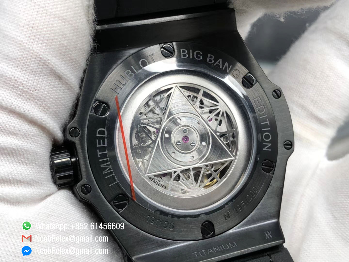 Big Bang Unico Sang Bleu PVD Skeleton Dial on Black Gummy Strap Asaian HUB1213 TMF