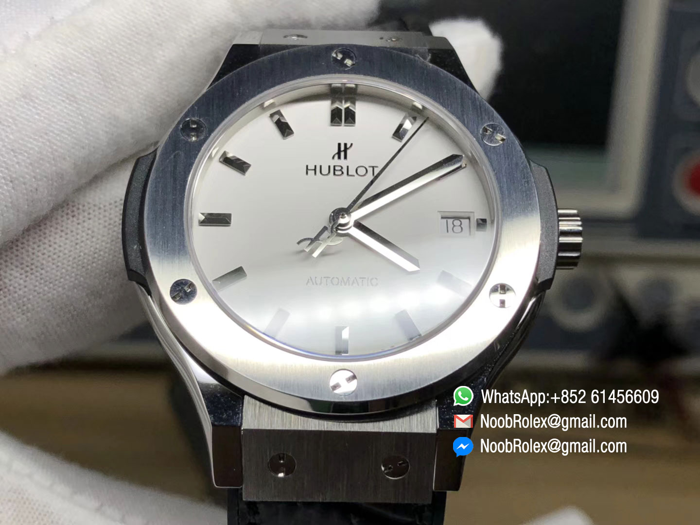 Classic Fusion 38mm Titanium Edition White Dial on Black Gummy Strap A2892 JJF V2 Best Rep Wristwatch