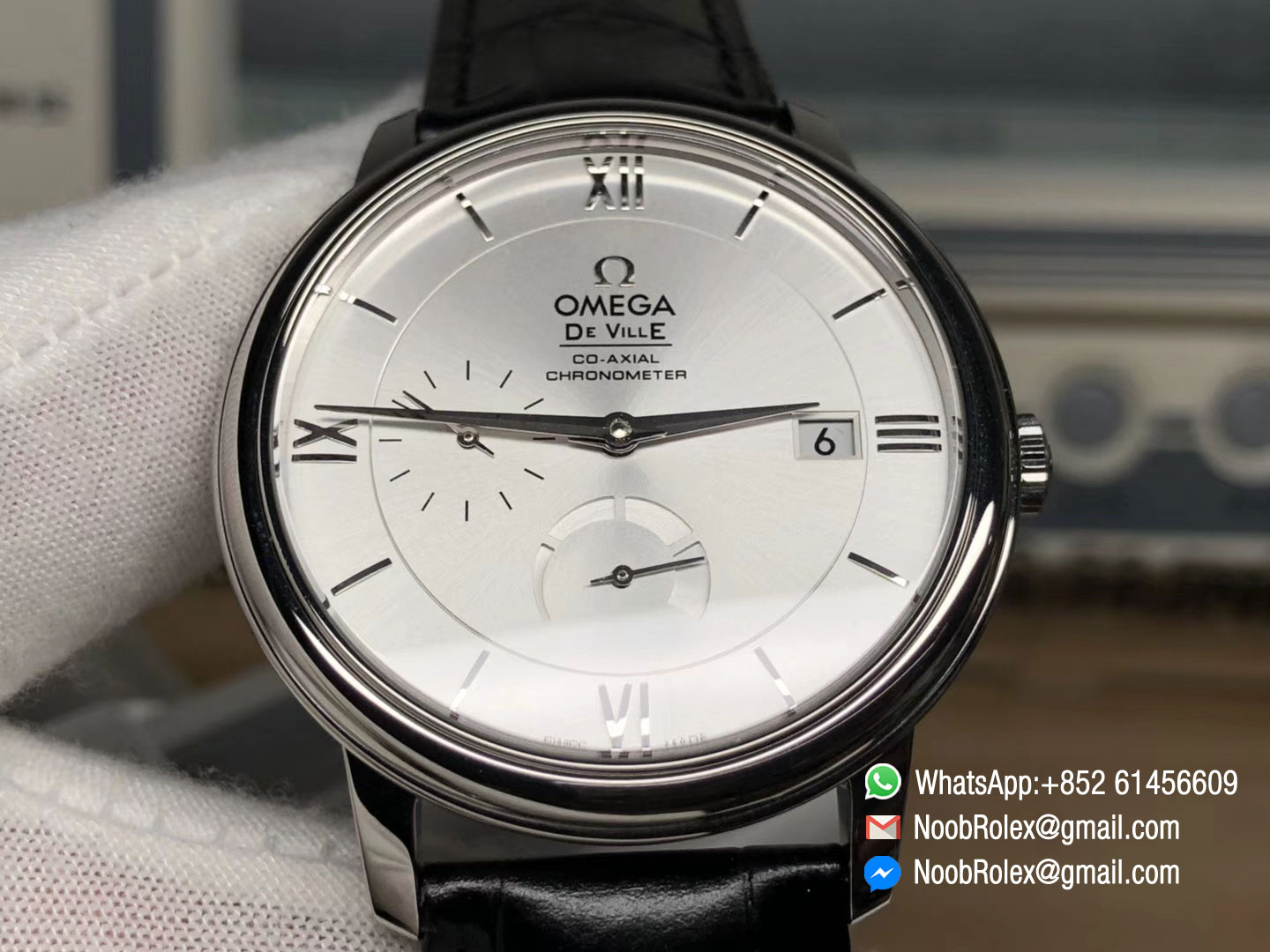 De Ville Prestige Real Power Reserve Steel Case White Dial on Black Leather Strap A2824 TW 1:1 Best Edition