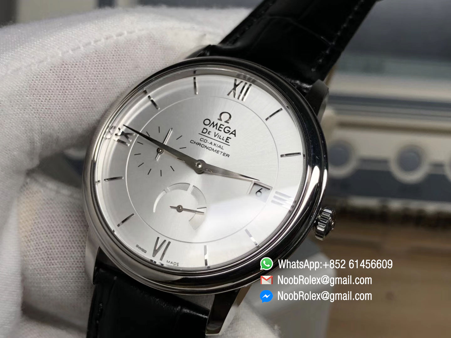 De Ville Prestige Real Power Reserve Steel Case White Dial on Black Leather Strap A2824 TW 1:1 Best Edition