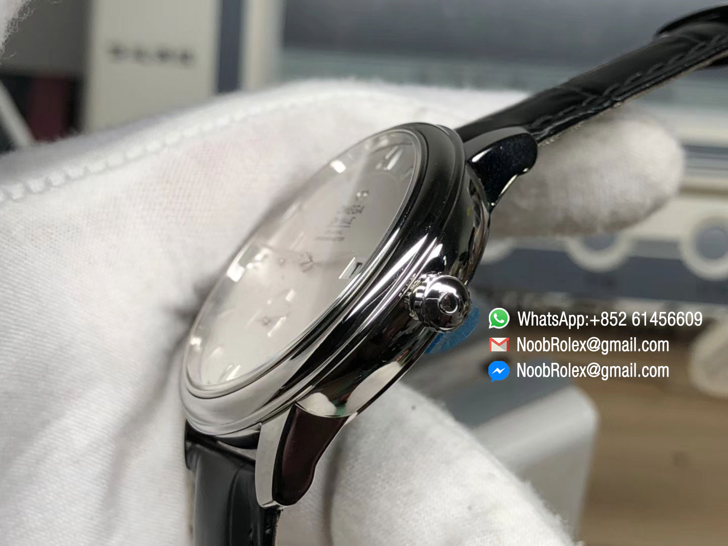 De Ville Prestige Real Power Reserve Steel Case White Dial on Black Leather Strap A2824 TW 1:1 Best Edition