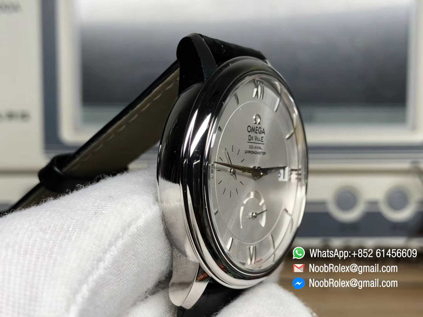 De Ville Prestige Real Power Reserve Steel Case White Dial on Black Leather Strap A2824 TW 1:1 Best Edition