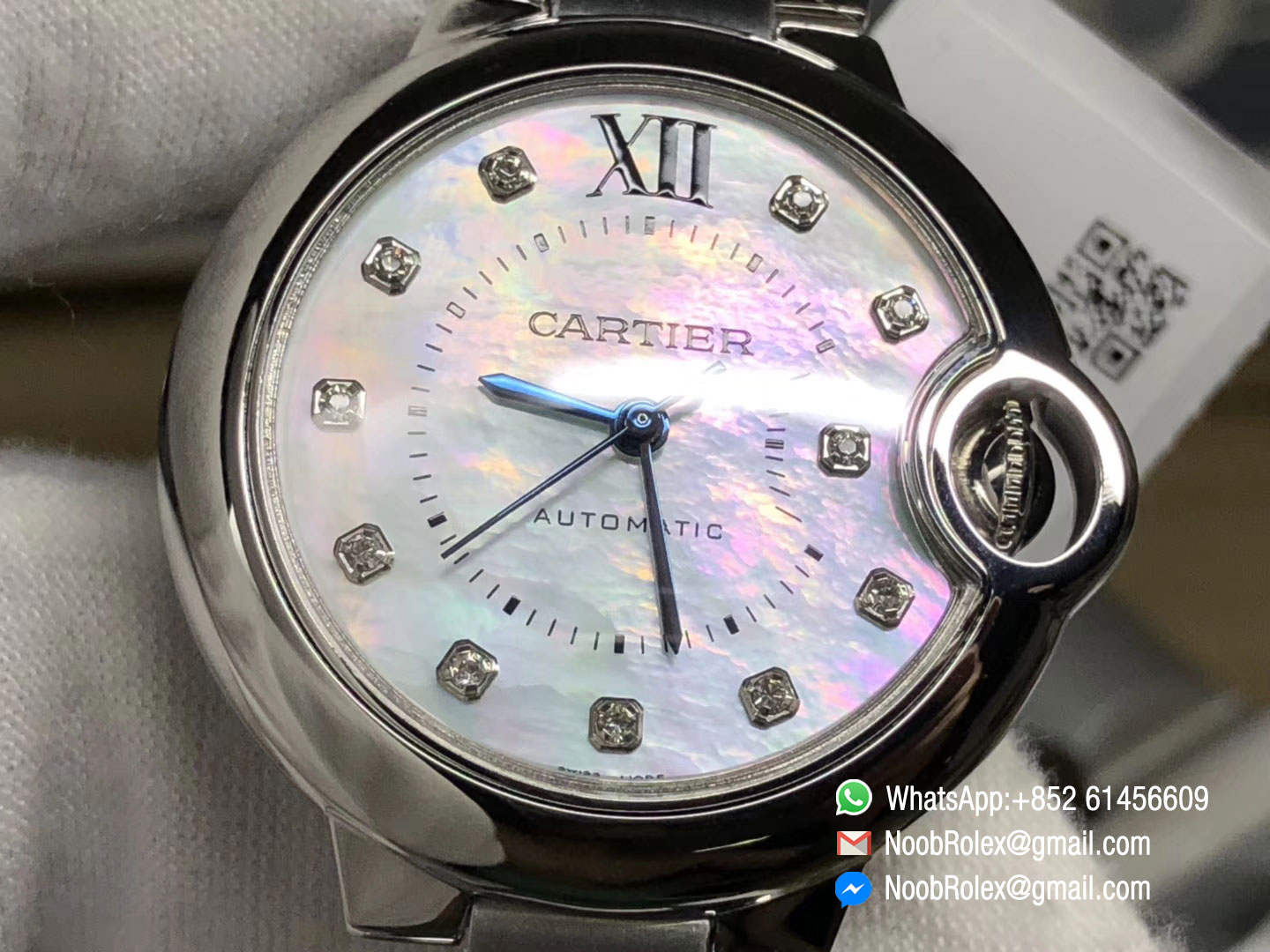 Ladies Ballon Bleu Watch Ref# W6920071 33mm MOP Dial Diamonds Markers Swiss ETA 2671 Automatic movement