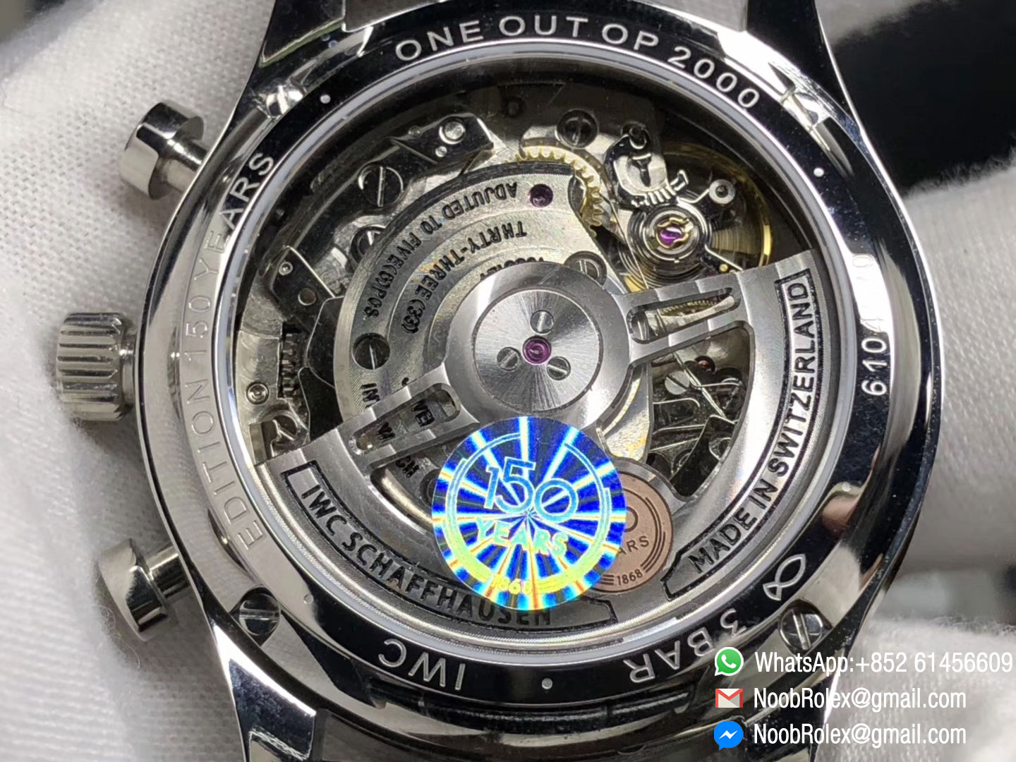 Portugieser Chronograph 150 Years Limited Edition IW371601 Blue Dial on Black Leather Strap A7750 Slim Movement YLF Best Edition