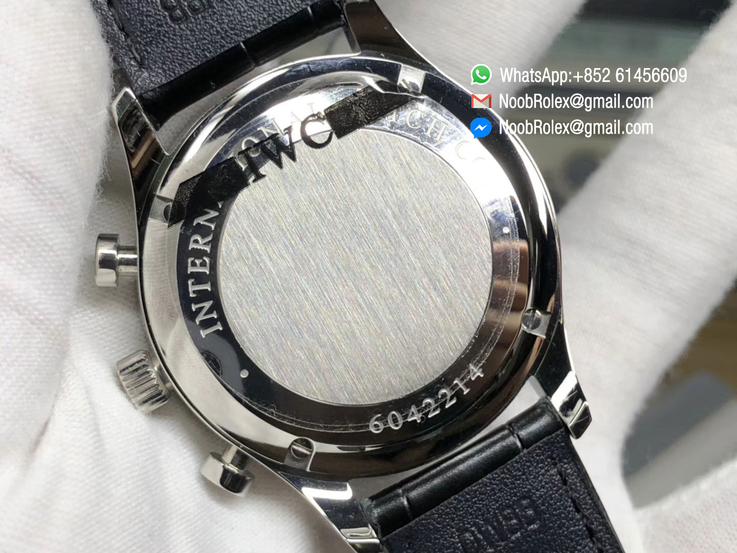 Portuguese Chrono IW371404 Black Leather Strap A7750 Same Thickness as Genuine ZF Top Quality