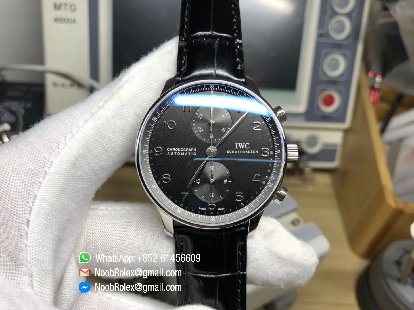 Portuguese Chronograph IW371447 Black Leather Strap A7750 Same Thickness as Genuine ZF Best Rep