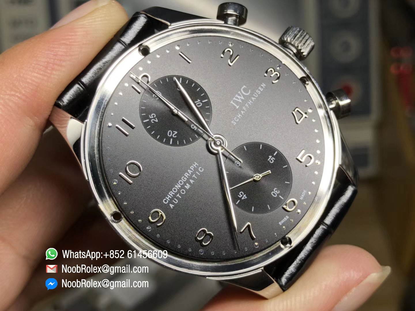 Portuguese Chronograph IW371447 Black Leather Strap A7750 Same Thickness as Genuine ZF Best Rep