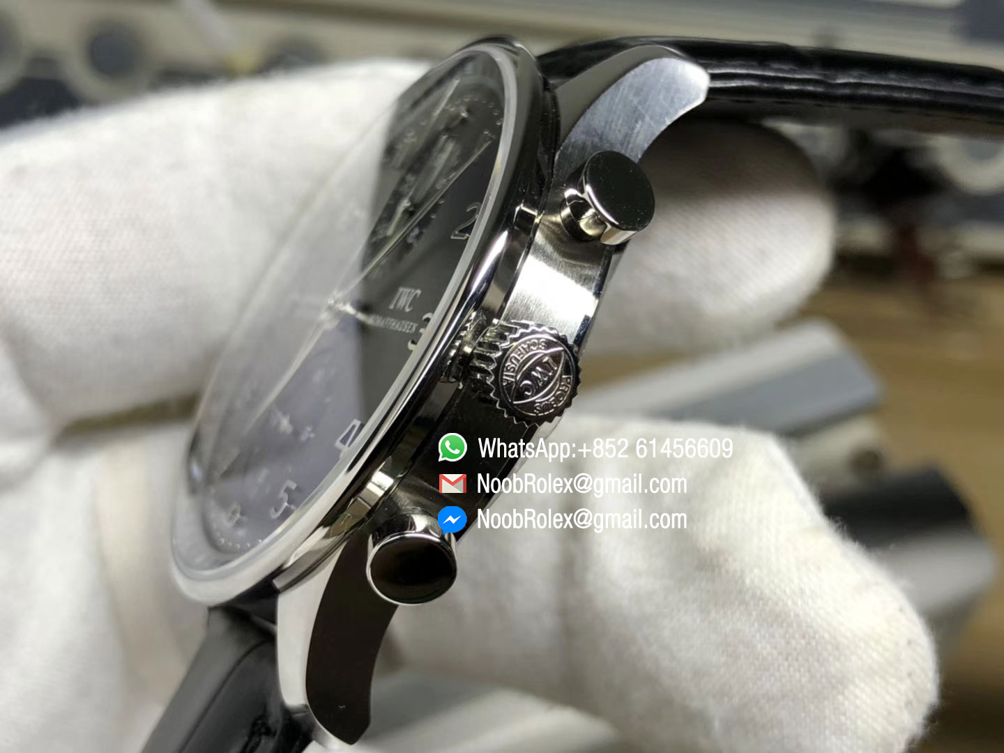 Portuguese Chronograph IW371447 Black Leather Strap A7750 Same Thickness as Genuine ZF Best Rep