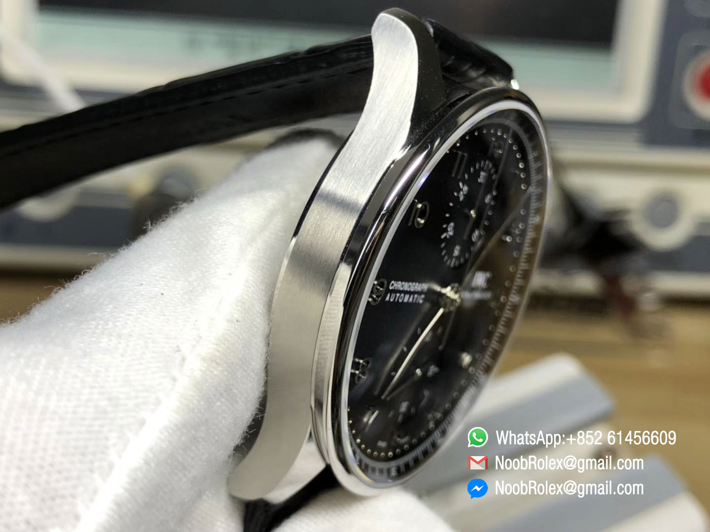 Portuguese Chronograph IW371447 Black Leather Strap A7750 Same Thickness as Genuine ZF Best Rep