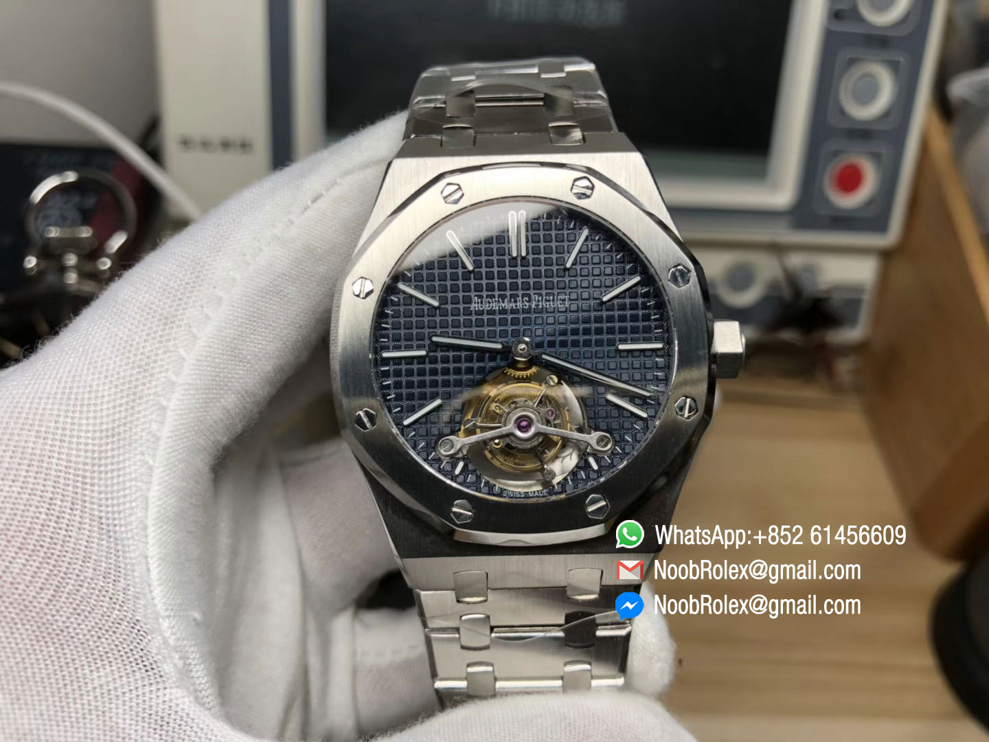 Royal Oak 26510ST 41mm Tourbillon Stainless Steel Case & Bracelet Blue Dial Asian Seagull Movement TF High Quality