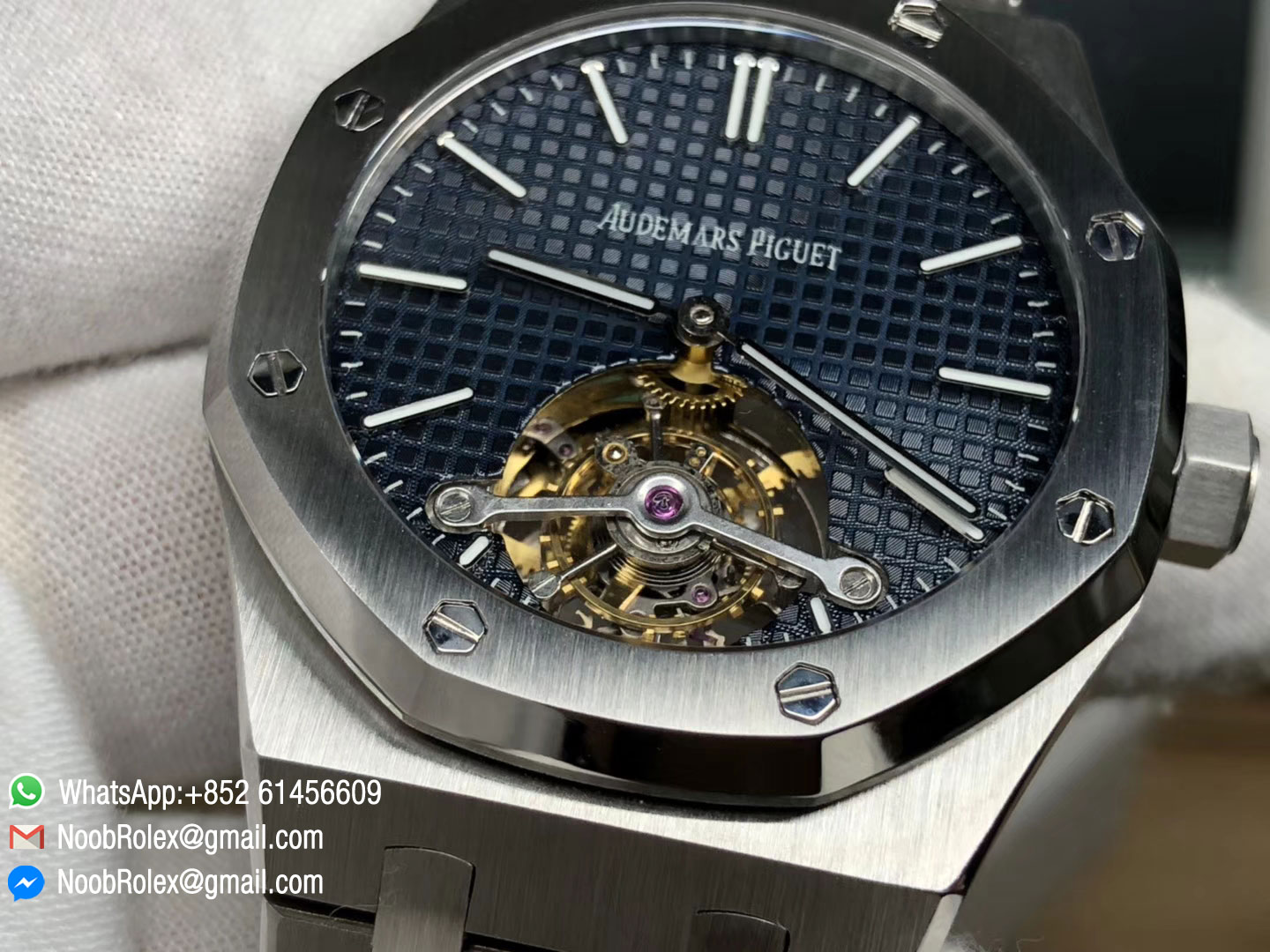 Royal Oak 26510ST 41mm Tourbillon Stainless Steel Case & Bracelet Blue Dial Asian Seagull Movement TF High Quality