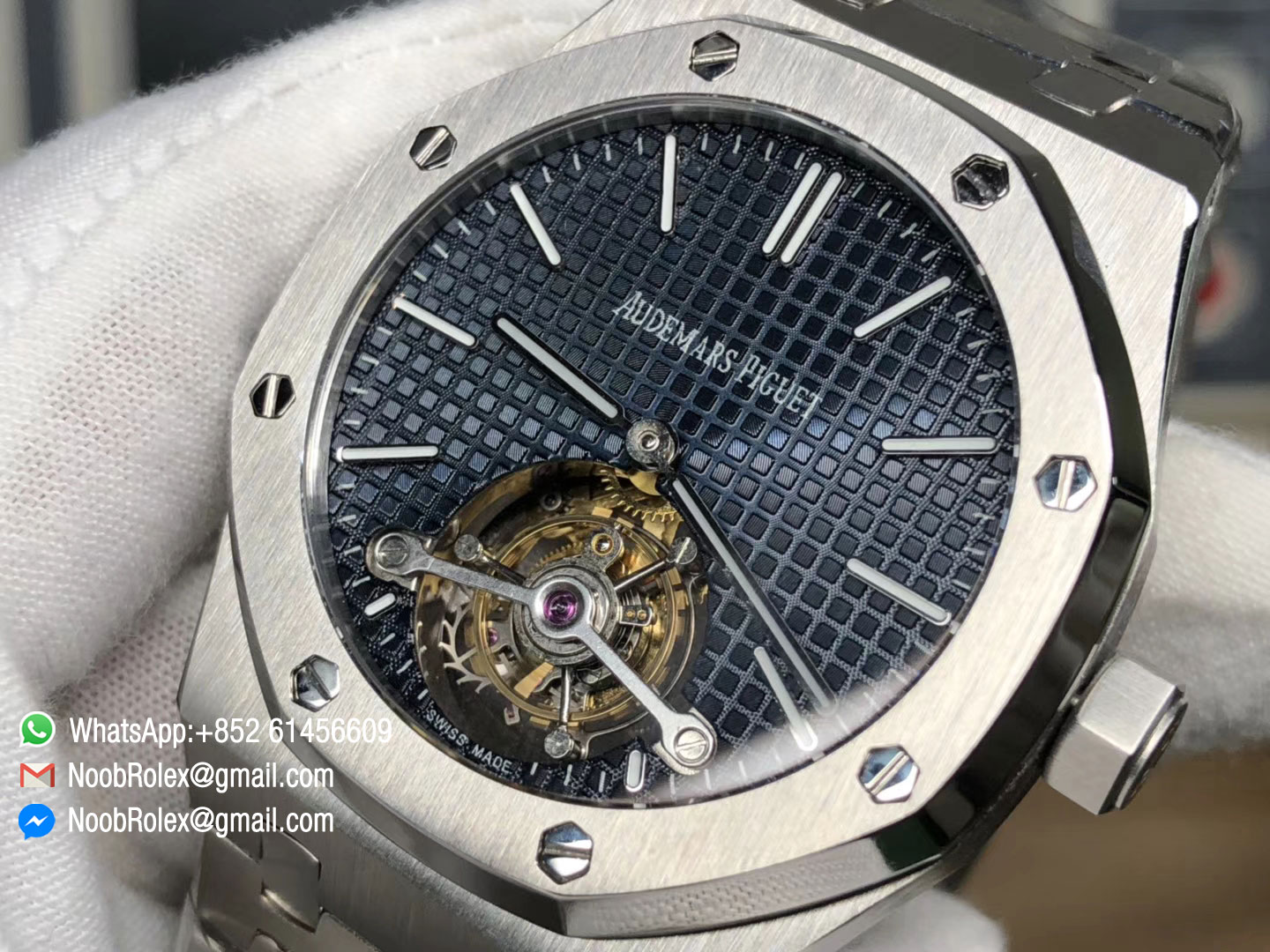 Royal Oak 26510ST 41mm Tourbillon Stainless Steel Case & Bracelet Blue Dial Asian Seagull Movement TF High Quality