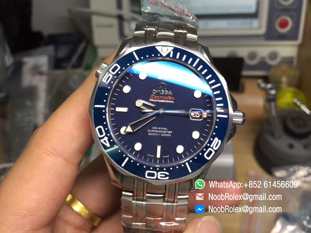 Seamaster 300M Chronometer Steel Case Blue Dial on Steel Bracelet A2824 Black Balance Wheel OMF Edition