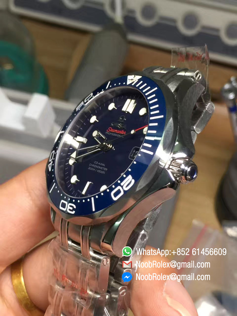 Seamaster 300M Chronometer Steel Case Blue Dial on Steel Bracelet A2824 Black Balance Wheel OMF Edition