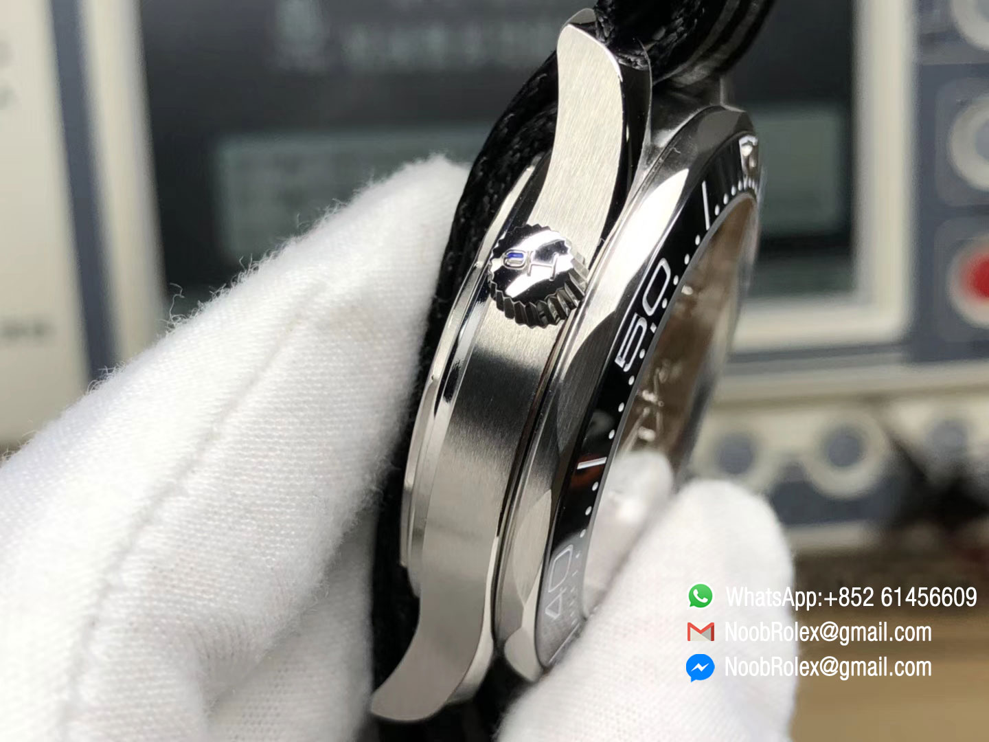 Seamaster Diver 300M CO-AXIAL MASTER CHRONOMETER Black Ceramic Dial on Black & Gray Nato Strap A8800 VSF 2018 Best Edition