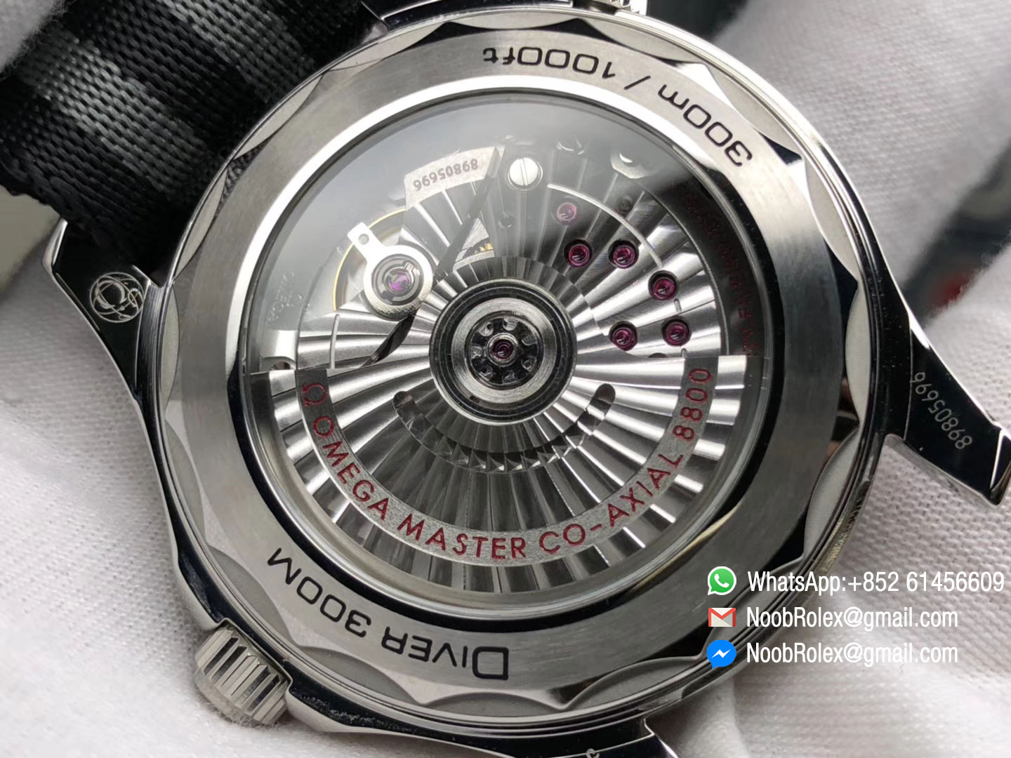 Seamaster Diver 300M CO-AXIAL MASTER CHRONOMETER Black Ceramic Dial on Black & Gray Nato Strap A8800 VSF 2018 Best Edition