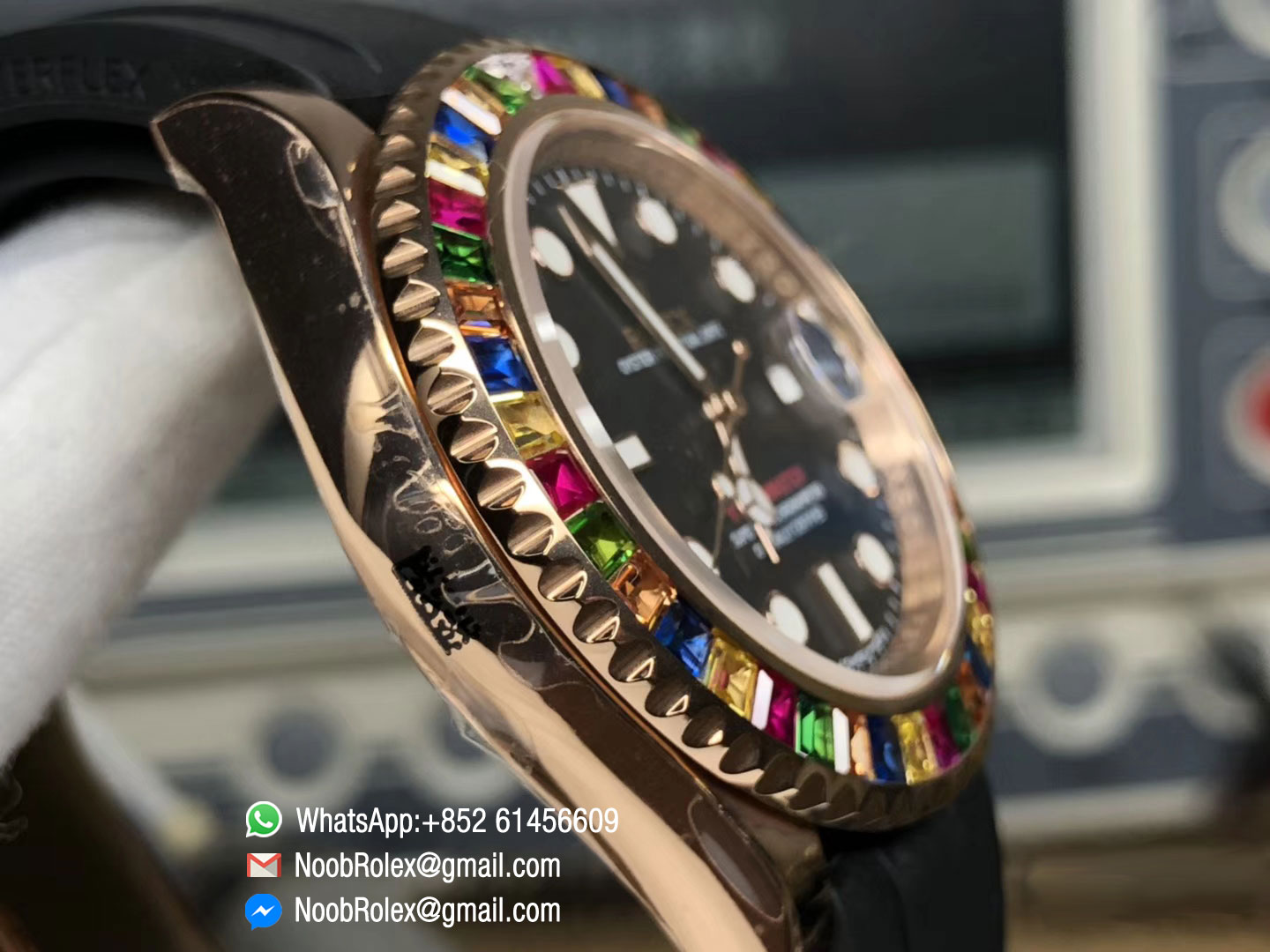 Yacht-Master 40mm 116695SATS Noob Factory V8 Best Edition 904L Case on Black Rubber Strap as Same as original Material