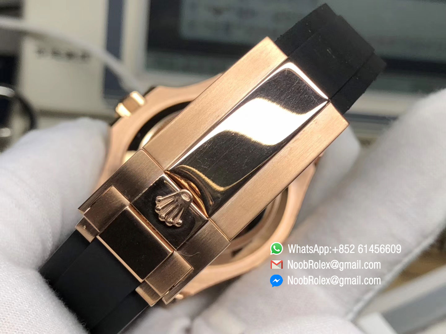 Yacht-Master 40mm 116695SATS Noob Factory V8 Best Edition 904L Case on Black Rubber Strap as Same as original Material