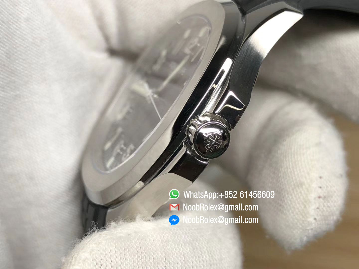 Aquanaut 5167 Stainless Steel Black Textured Dial on Black Rubber Strap A324 KMF Top Best Edition