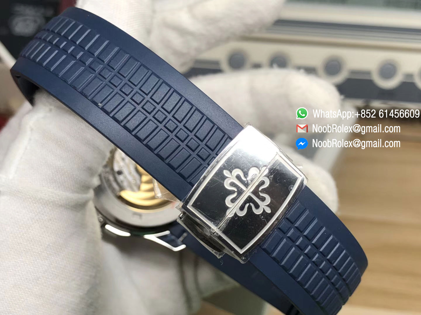 Aquanaut 5167 Stainless Steel Blue Textured Dial on Blue Rubber Strap A324 KMF 1:1 Best Edition