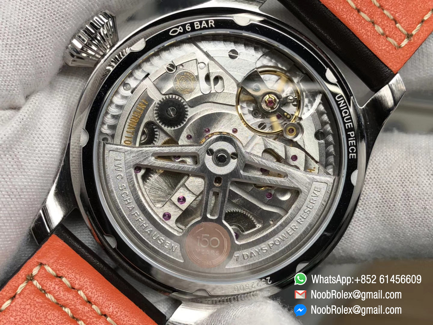 Big Pilot Annual Calendar 150 Years Real Power Reserve Steel Case IW502708 YLF Best Edition Black Dial on Black Leather Strap A52850