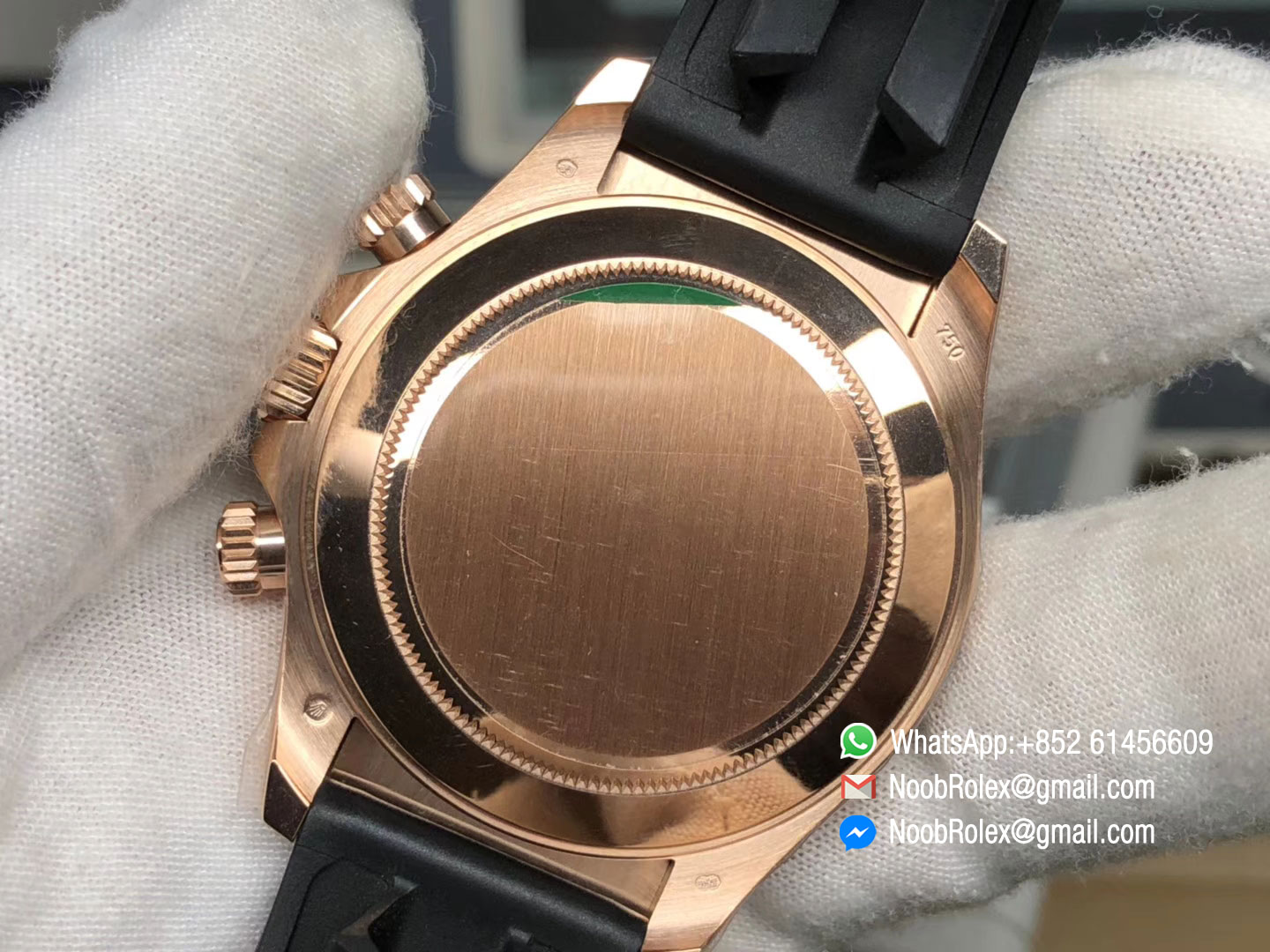 Daytona 116515 Rose Gold Case White Dial on Black Rubber Strap SA4130 Movement Full Chronograph Function Noob 2018 Best Edition