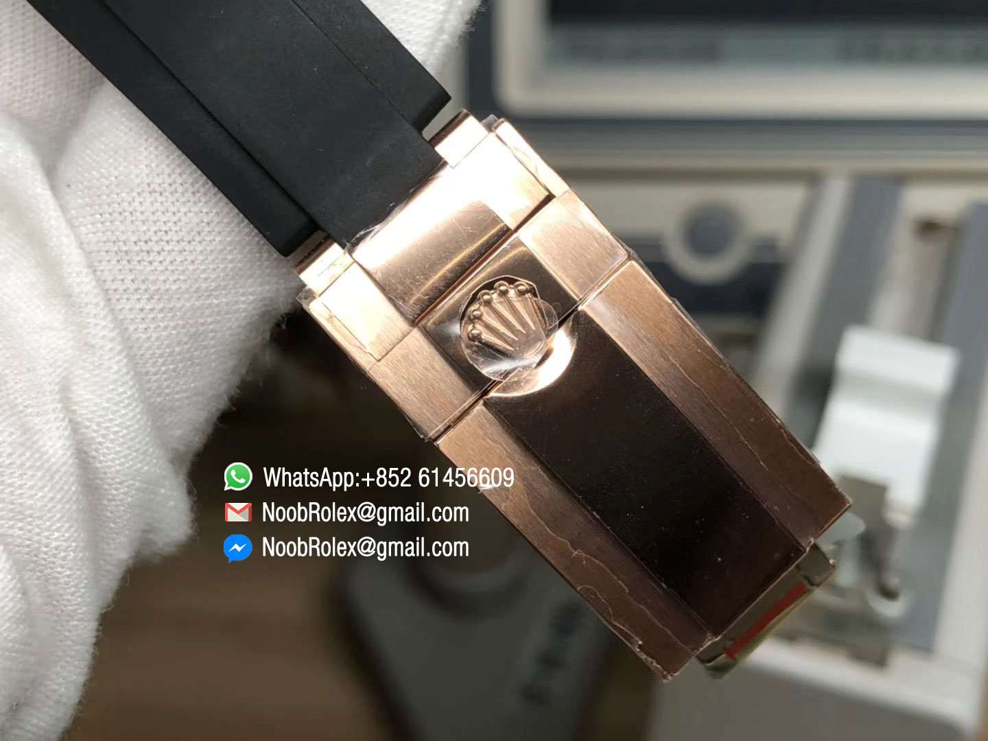 Daytona 116515 Rose Gold Case White Dial on Black Rubber Strap SA4130 Movement Full Chronograph Function Noob 2018 Best Edition