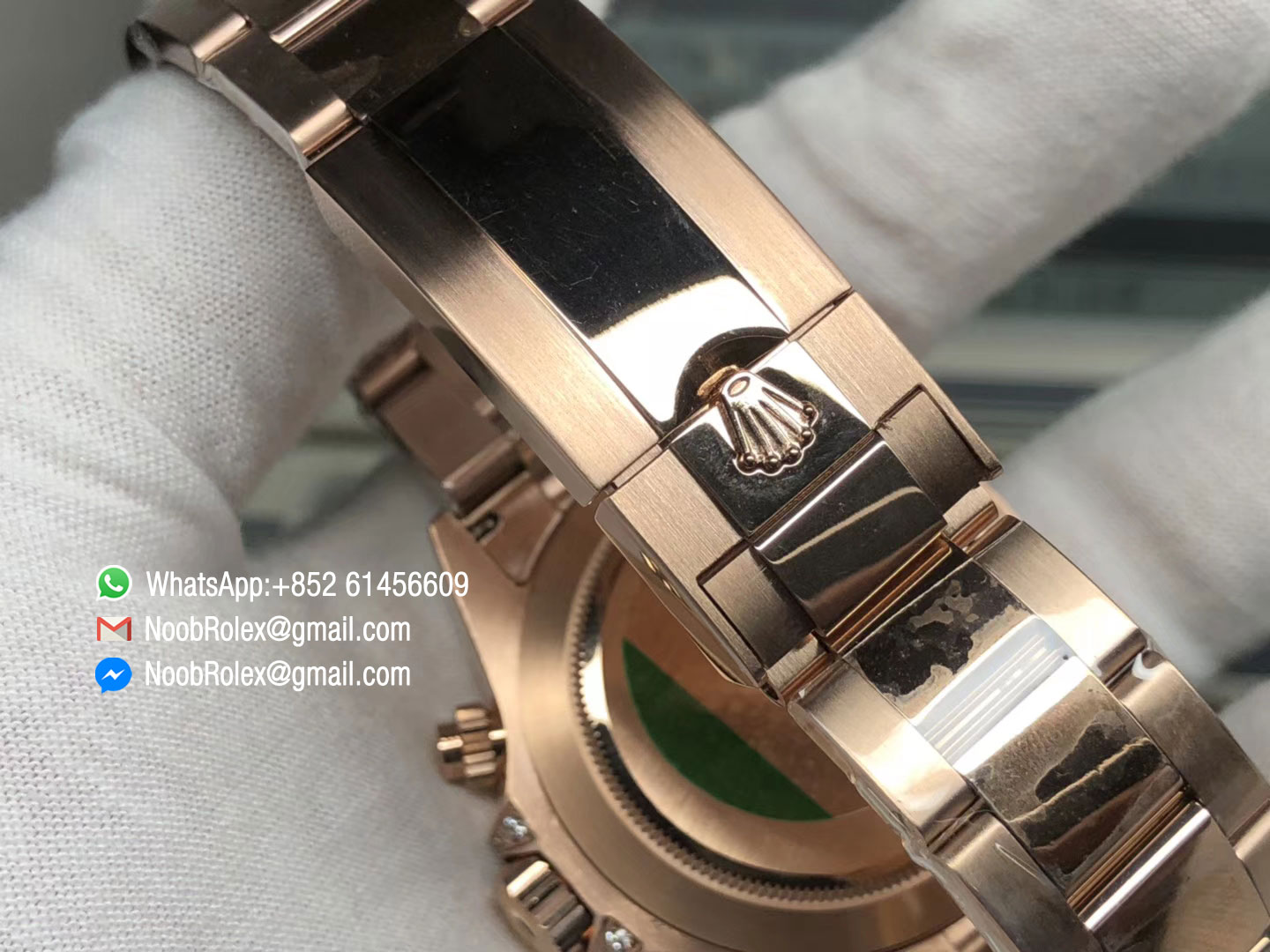 Daytona 116595RBOW Rainbow Crystal Black Dial on RG Bracelet A4130 Chronograph Function as same as Original