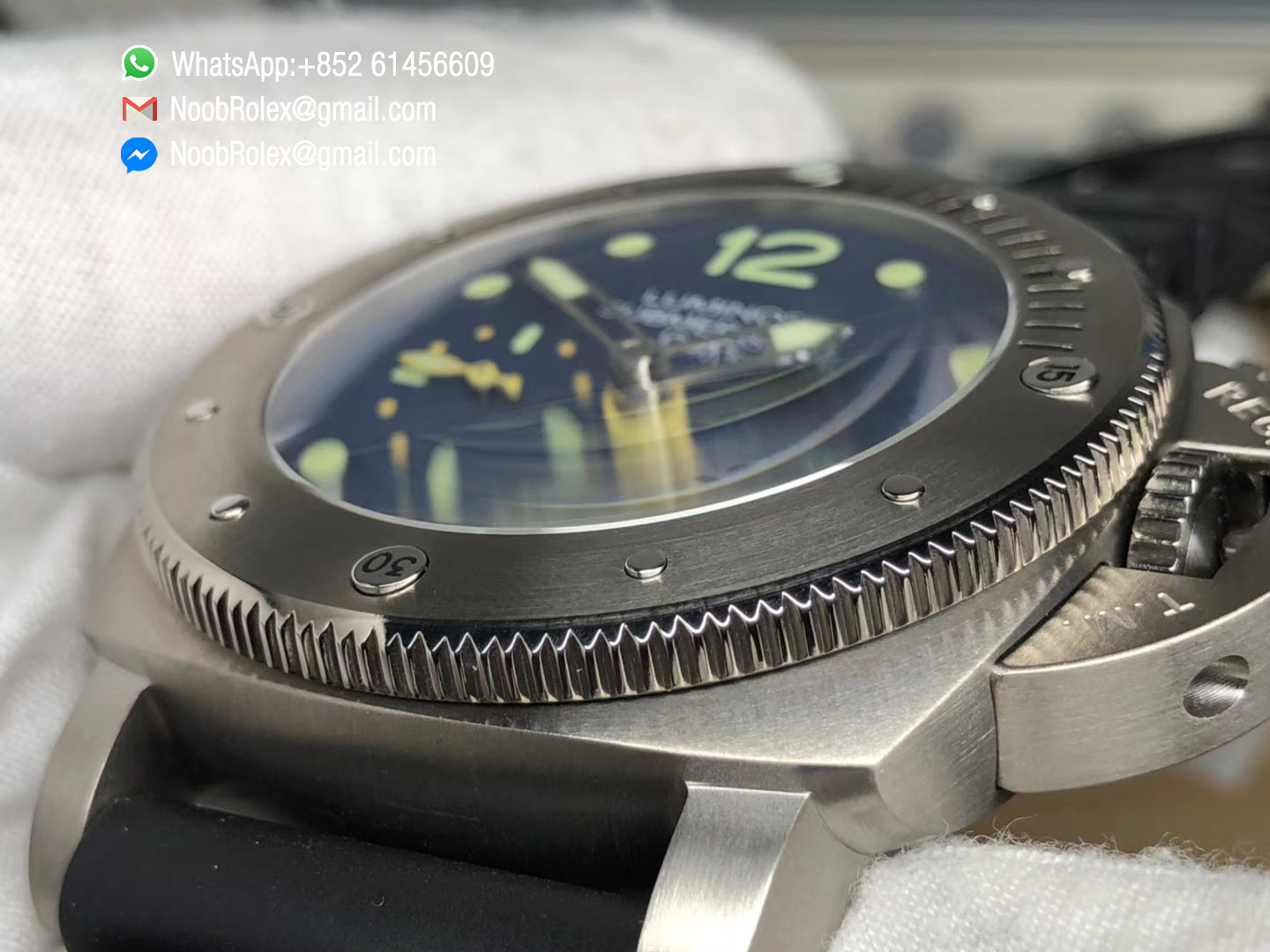 PAM00719 PAM719 Luminor Submersible GMT "Pole2Pole " Titanium Case VSF 1:1 Best Edition on Black Rubber Strap P.9001 Super Clone Movement