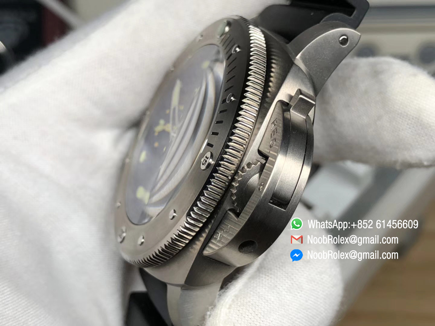 PAM00719 PAM719 Luminor Submersible GMT "Pole2Pole " Titanium Case VSF 1:1 Best Edition on Black Rubber Strap P.9001 Super Clone Movement