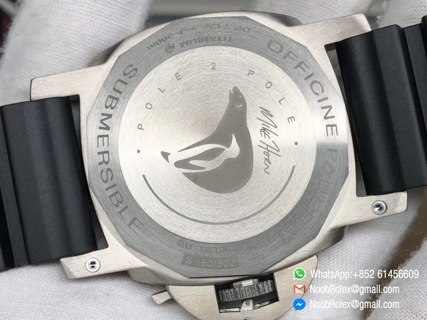 PAM00719 PAM719 Luminor Submersible GMT "Pole2Pole " Titanium Case VSF 1:1 Best Edition on Black Rubber Strap P.9001 Super Clone Movement