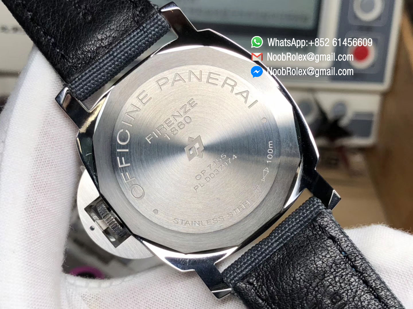 PAM00774 PAM774 Luminor Base Blue Logo 3 Days Acciaio Black Dial on Blue Nylon Strap A6498 XF 1:1 Best Edition