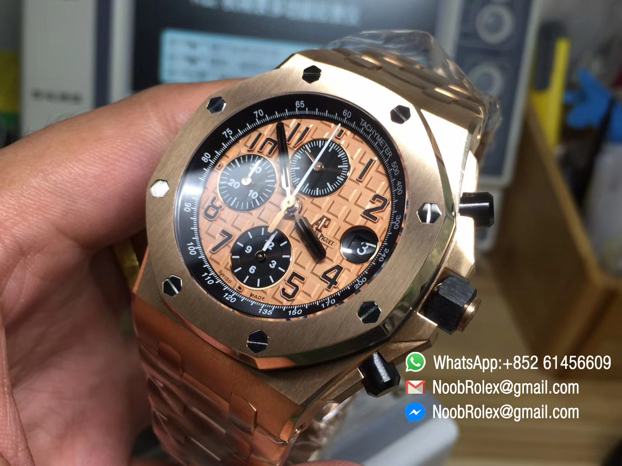 Royal Oak Offshore 2014 Gold Theme Wristwatch 26470OR.OO.1000OR.01 Rose Gold Case & Bracelet A3126 JF 1:1 Best Edition 2018 V2