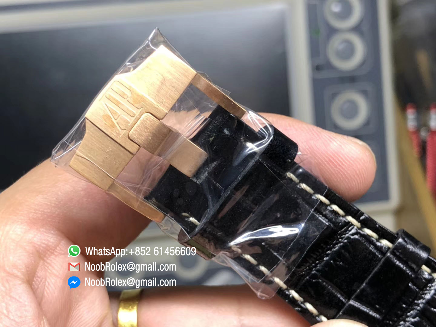 Royal Oak Offshore 2014 Gold Theme Watch 26470OR.OO.1000OR.01 on Black Leather Strap A3126 Cyclops and DW Mod JF 2018 1:1 Best Edition V2