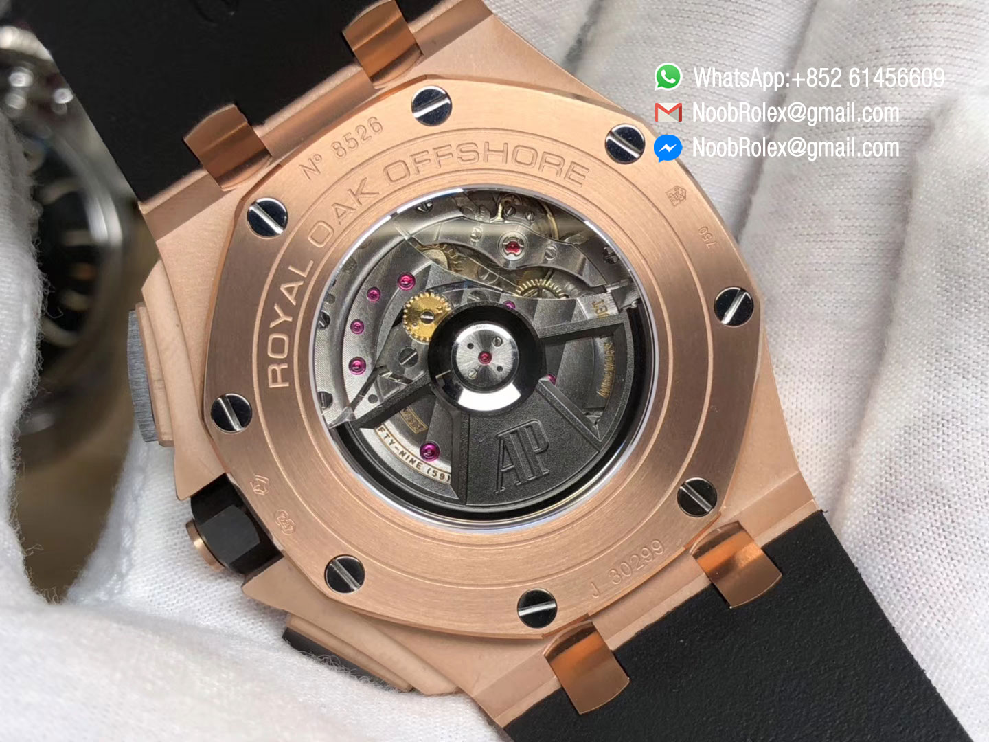 Royal Oak Offshore 26401RO.OO.A002CA.02 2017 44mm Rose Gold Updated Black Ceramic Bezel on Rubber Strap A3126 JF 1:1 Best Edition V2