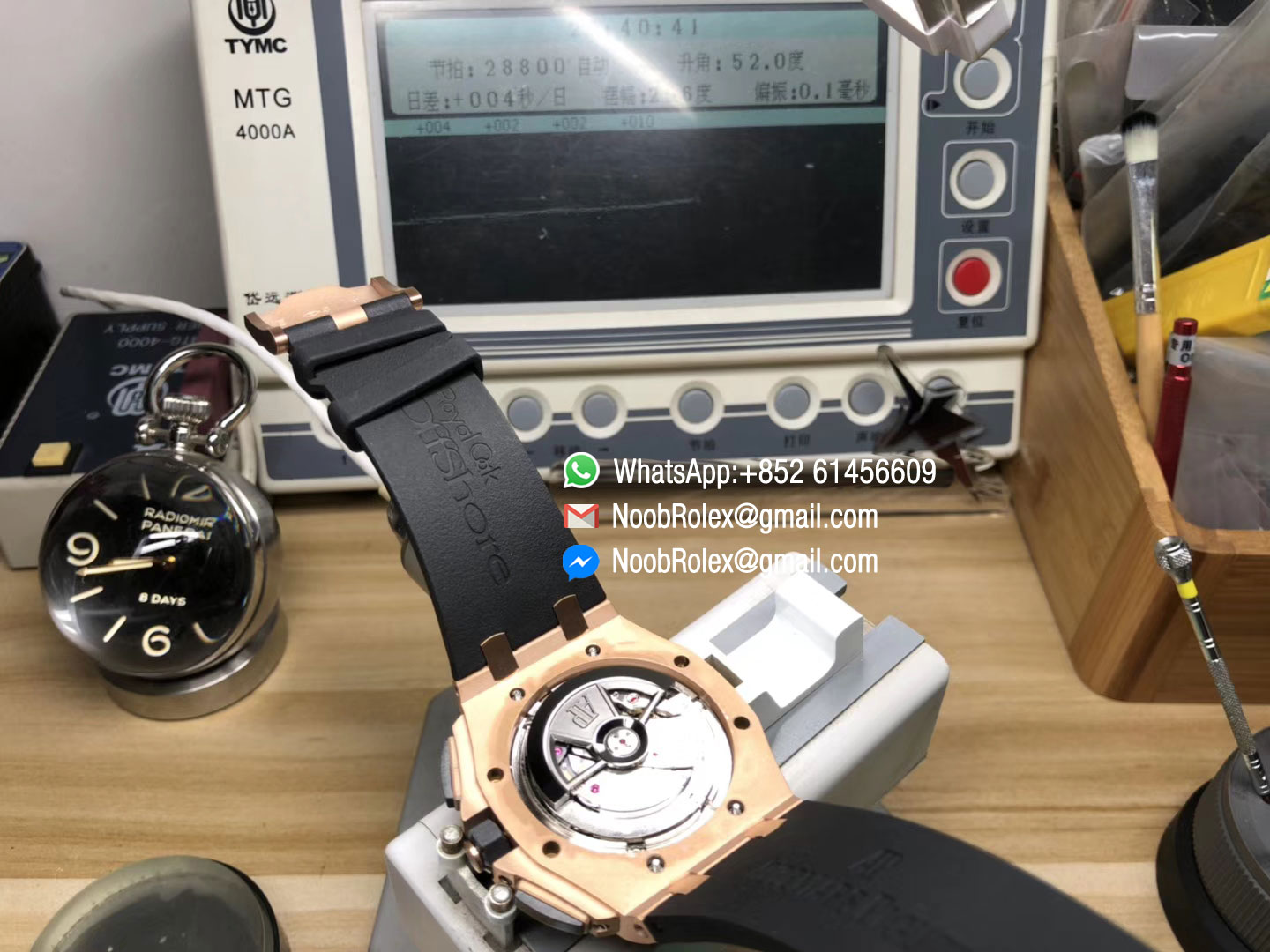 Royal Oak Offshore 26401RO.OO.A002CA.02 2017 44mm Rose Gold Updated Black Ceramic Bezel on Rubber Strap A3126 JF 1:1 Best Edition V2