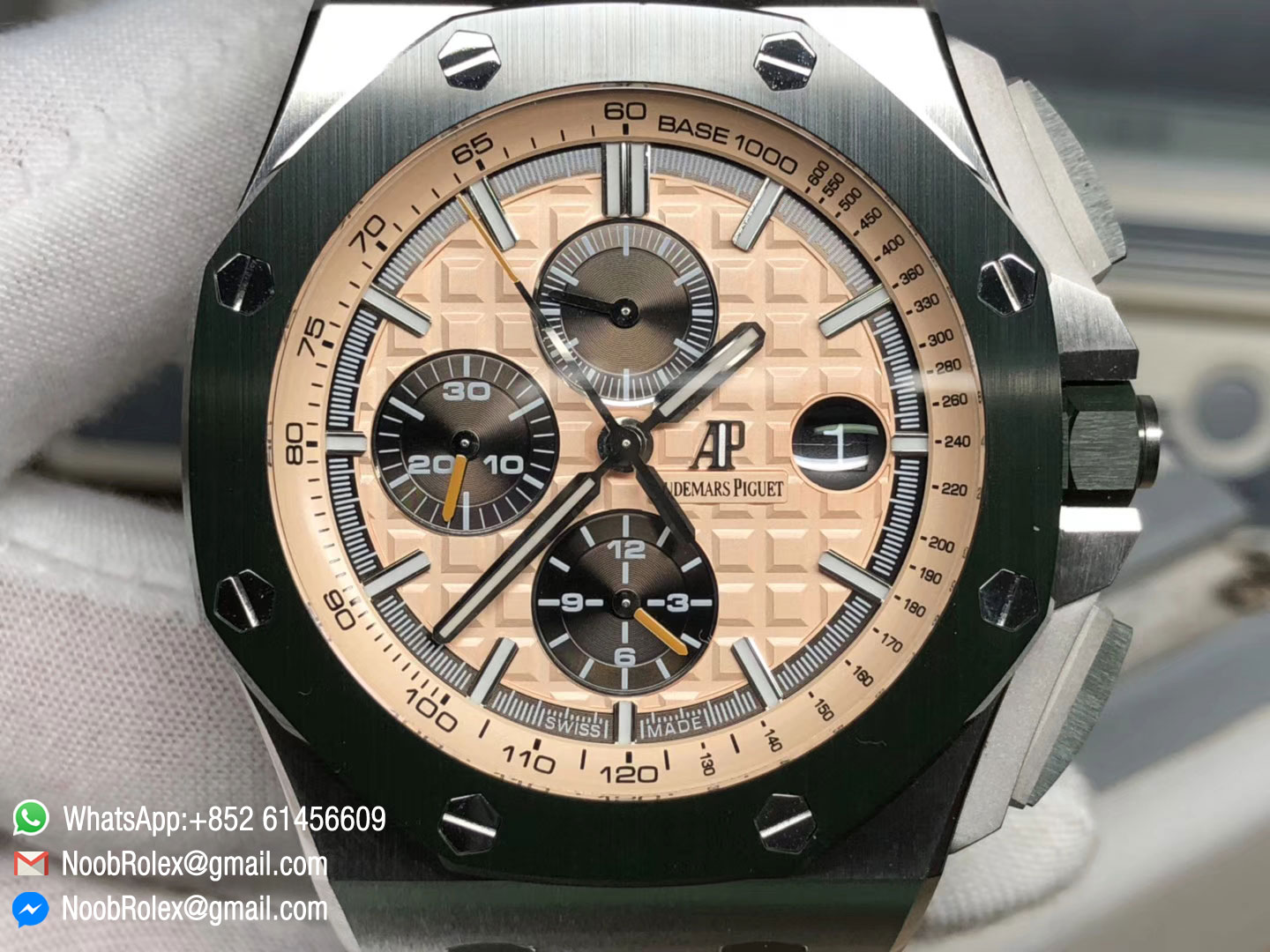 Royal Oak Offshore 2018 SIHH Combat 26400SO 44mm Green Ceramic Bezel on Camo Rubber Strap A3126 JF 1:1 Best Edition