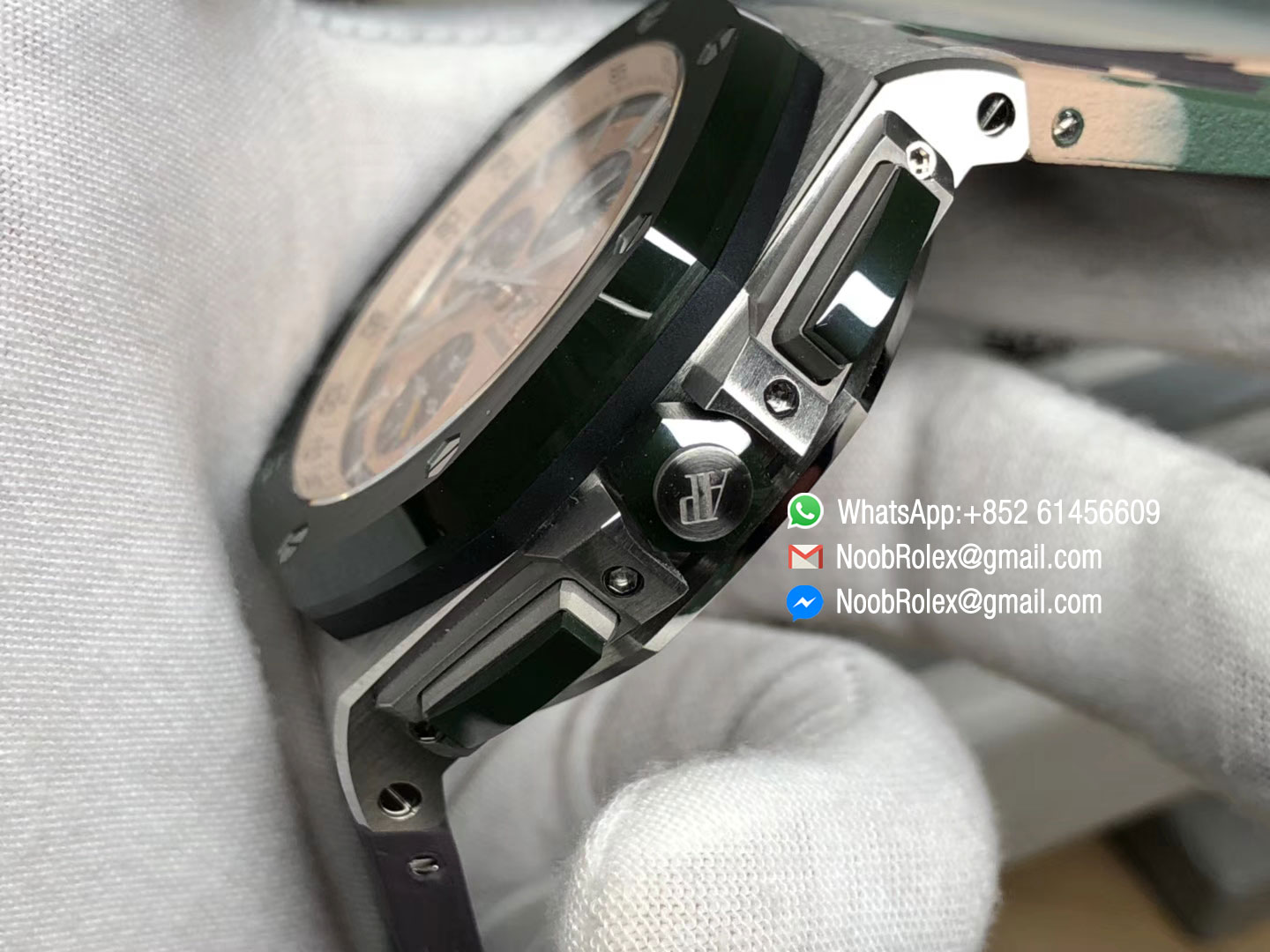 Royal Oak Offshore 2018 SIHH Combat 26400SO 44mm Green Ceramic Bezel on Camo Rubber Strap A3126 JF 1:1 Best Edition