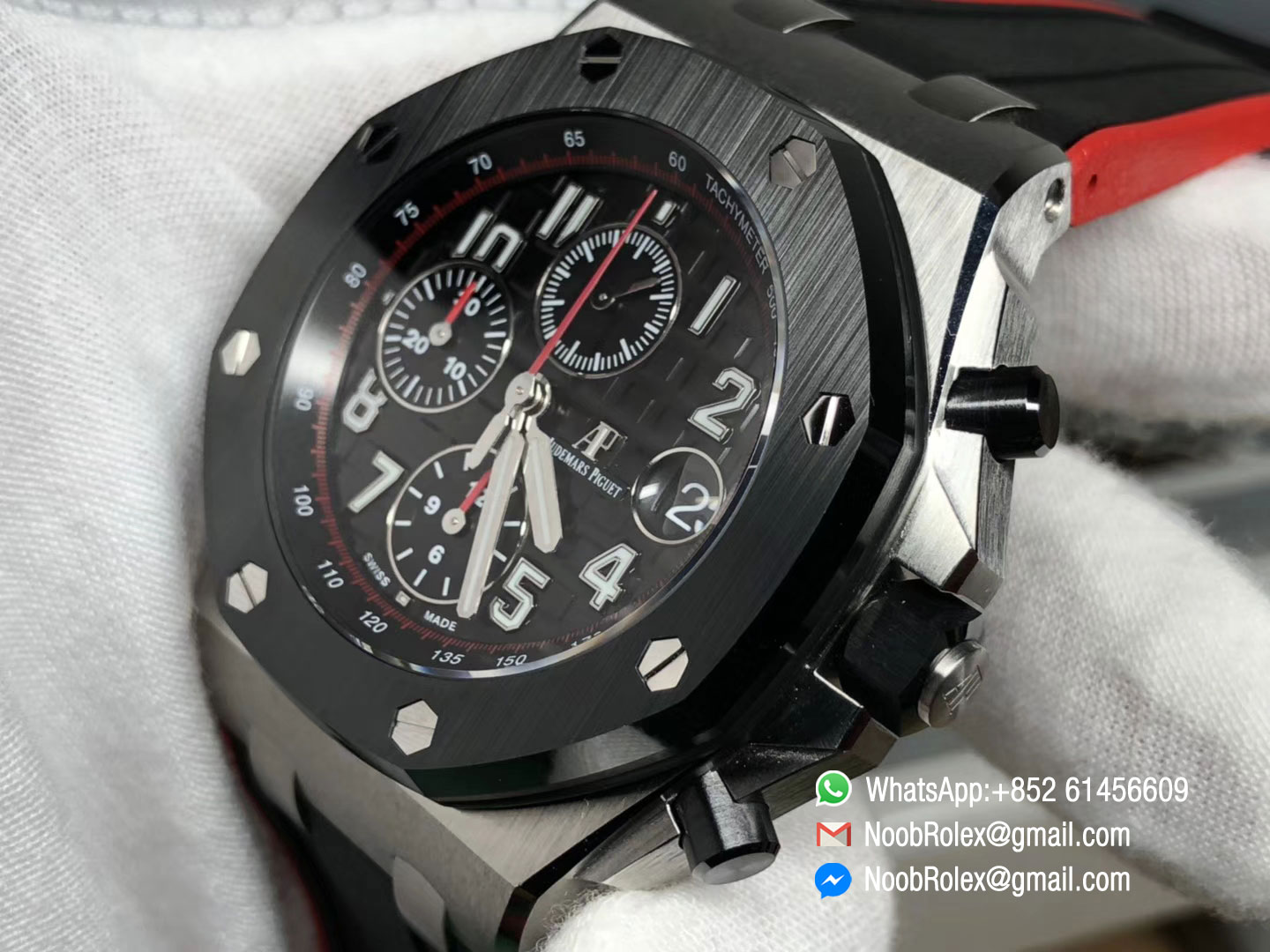 Royal Oak Offshore 26470 "Dark Knight" Two Tone Black/Red Rubber Strap A3126 2018 SIHH JF 1:1 Best Edition