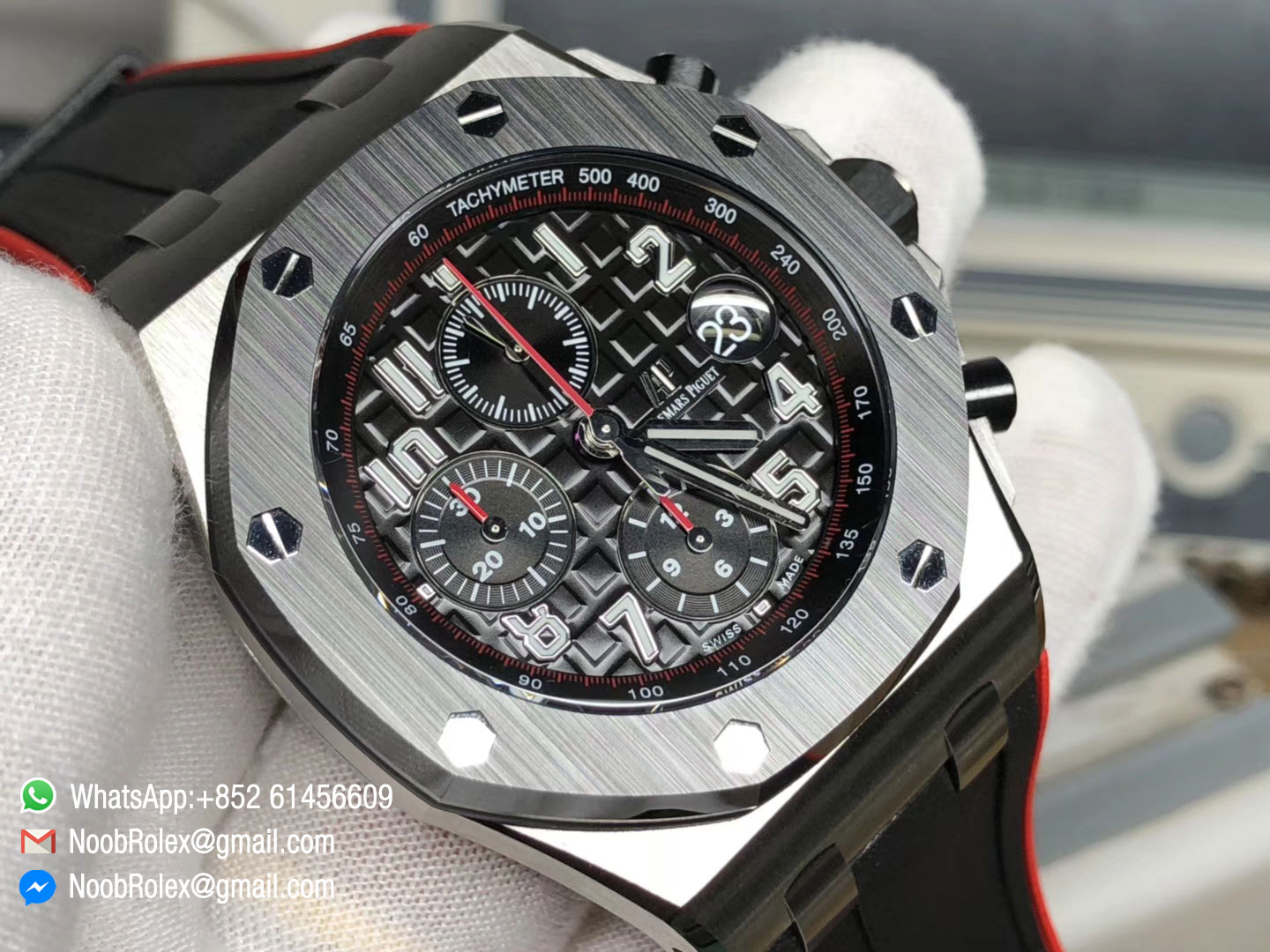 Royal Oak Offshore 26470 "Dark Knight" Two Tone Black/Red Rubber Strap A3126 2018 SIHH JF 1:1 Best Edition