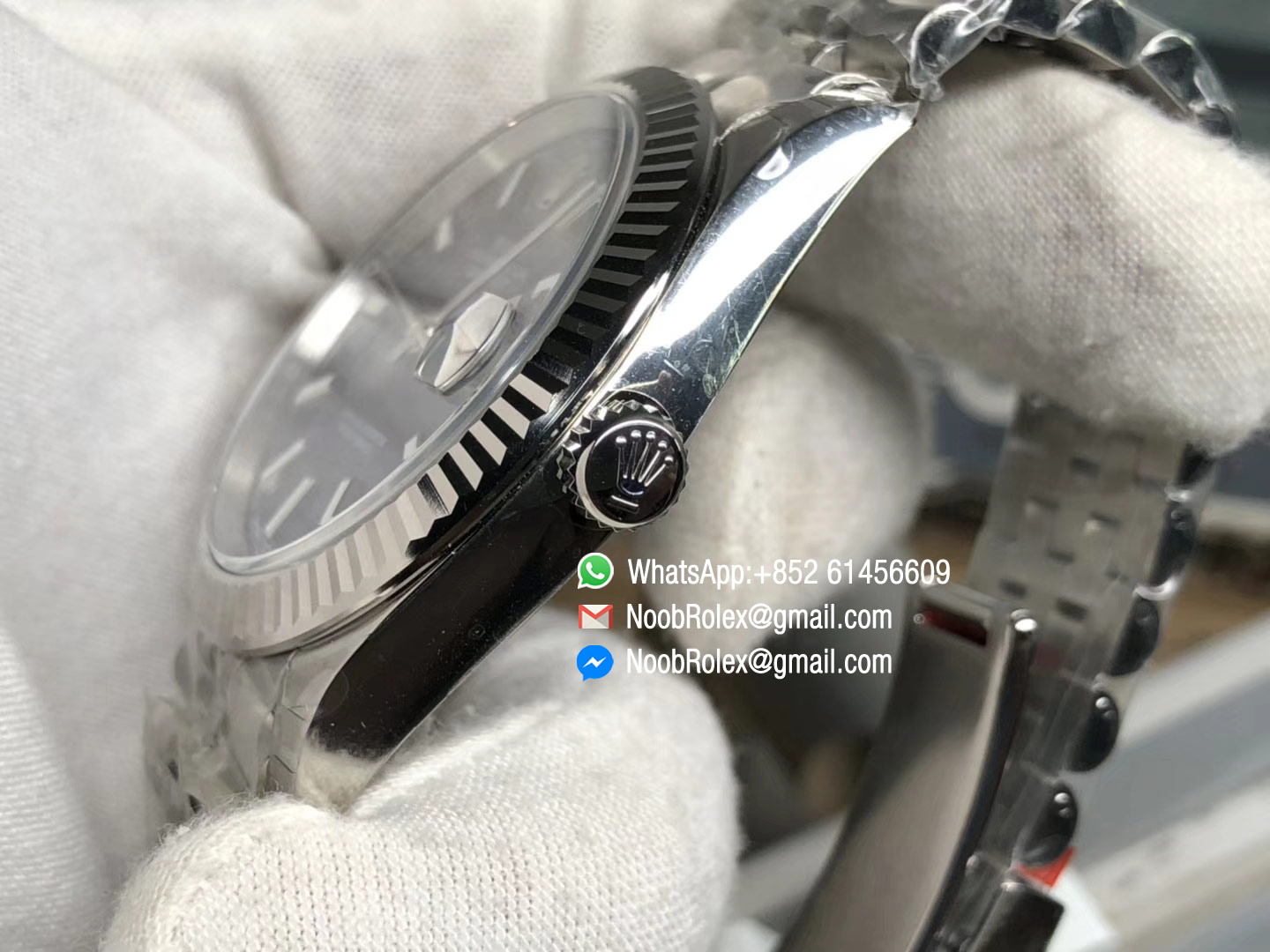 DateJust 41 126334 Noob Factory High Quality Fluted Bezel Blue Dial Stick Markers on Steel Jubilee Bracelet A3235