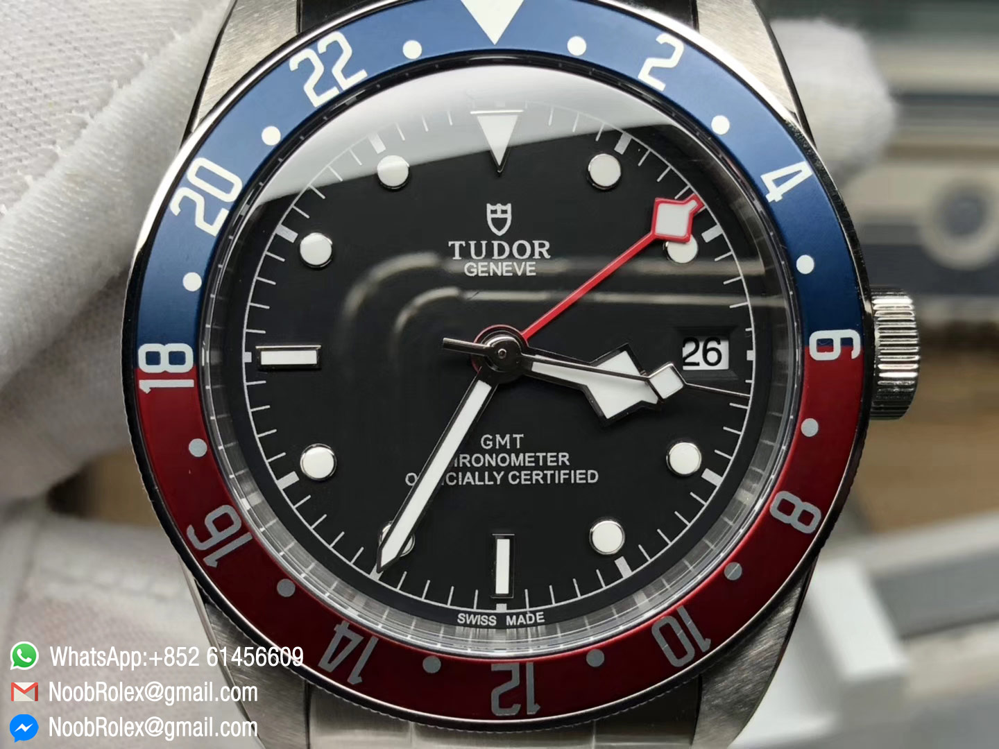 Heritage Black Bay 79830RB GMT Pepsi Blue & Red Bezel on Stainless Steel Bracelet A2836 Movement 2018 TWF Best Edition