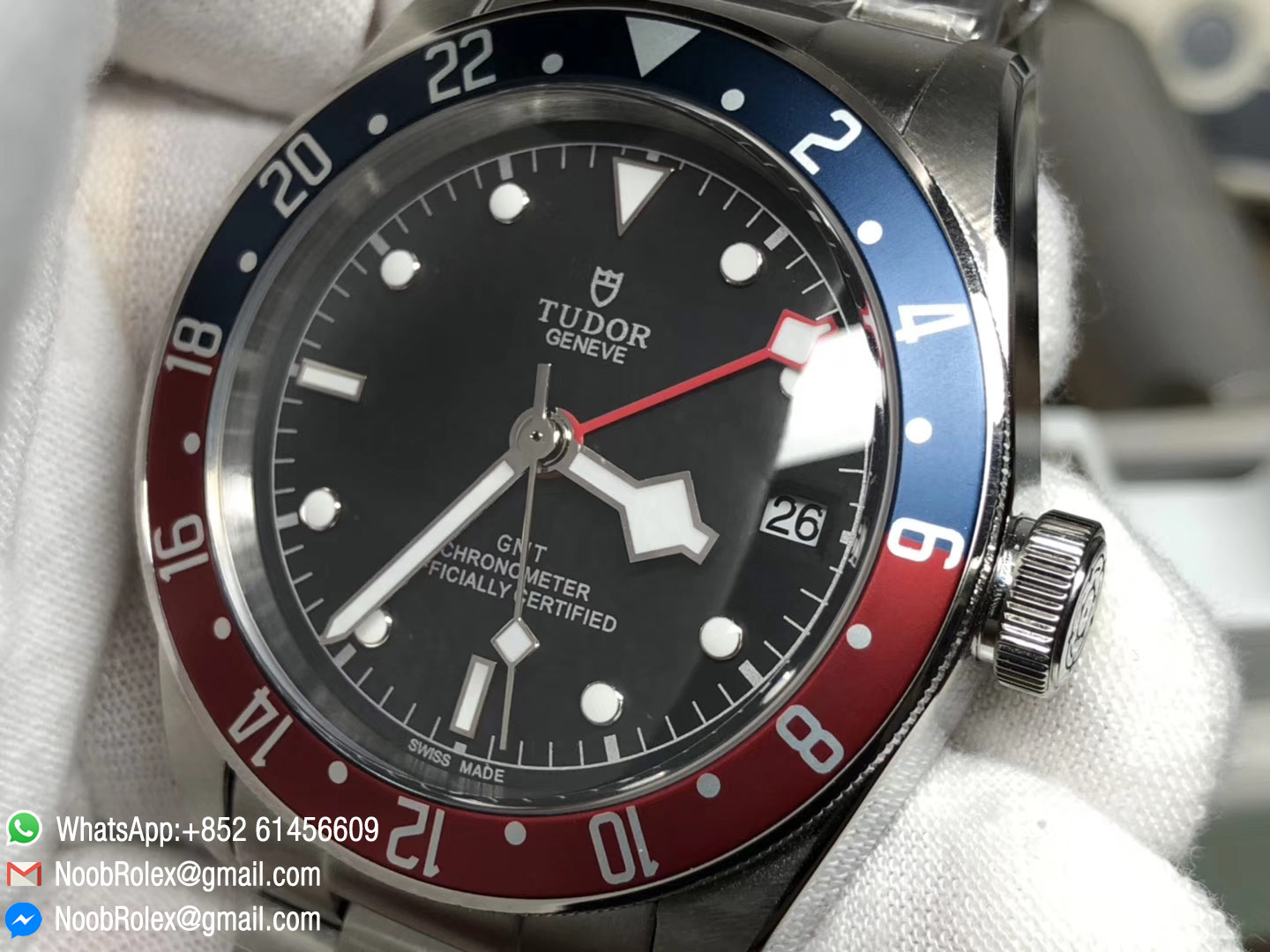 Heritage Black Bay 79830RB GMT Pepsi Blue & Red Bezel on Stainless Steel Bracelet A2836 Movement 2018 TWF Best Edition