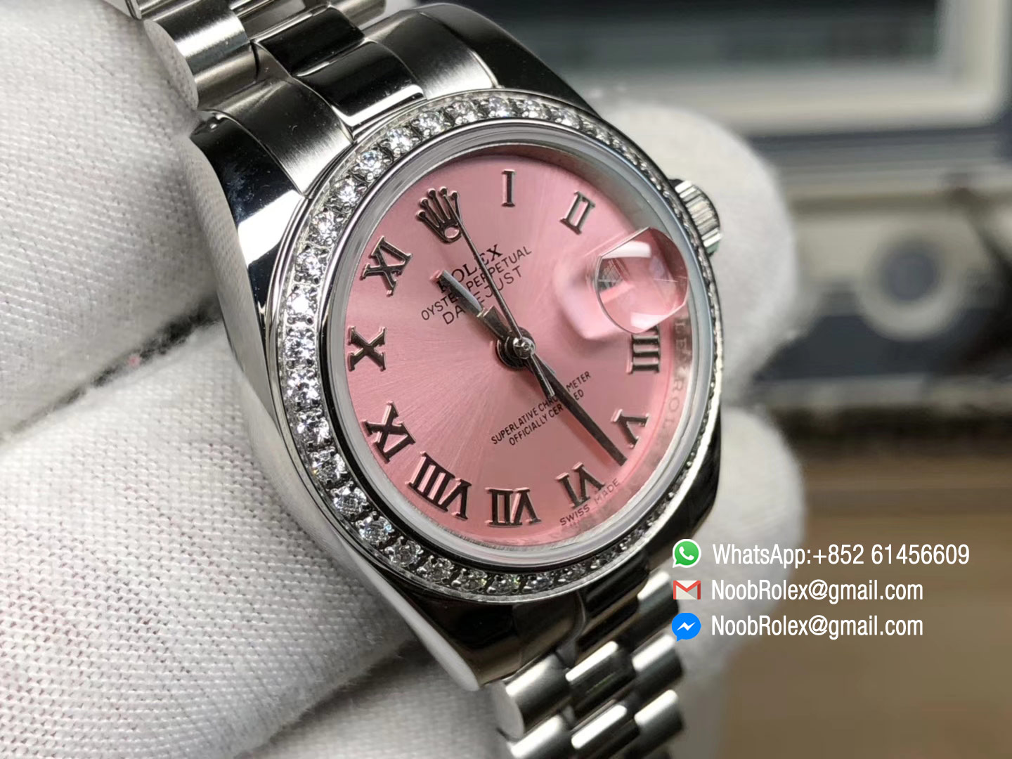 Lady-Datejust 28 Oyster Stainless Steel Case Pink Dial and Roman Numerals Hour Markets Diamonds Bezel Predident Bracelet 1:1 High Quality